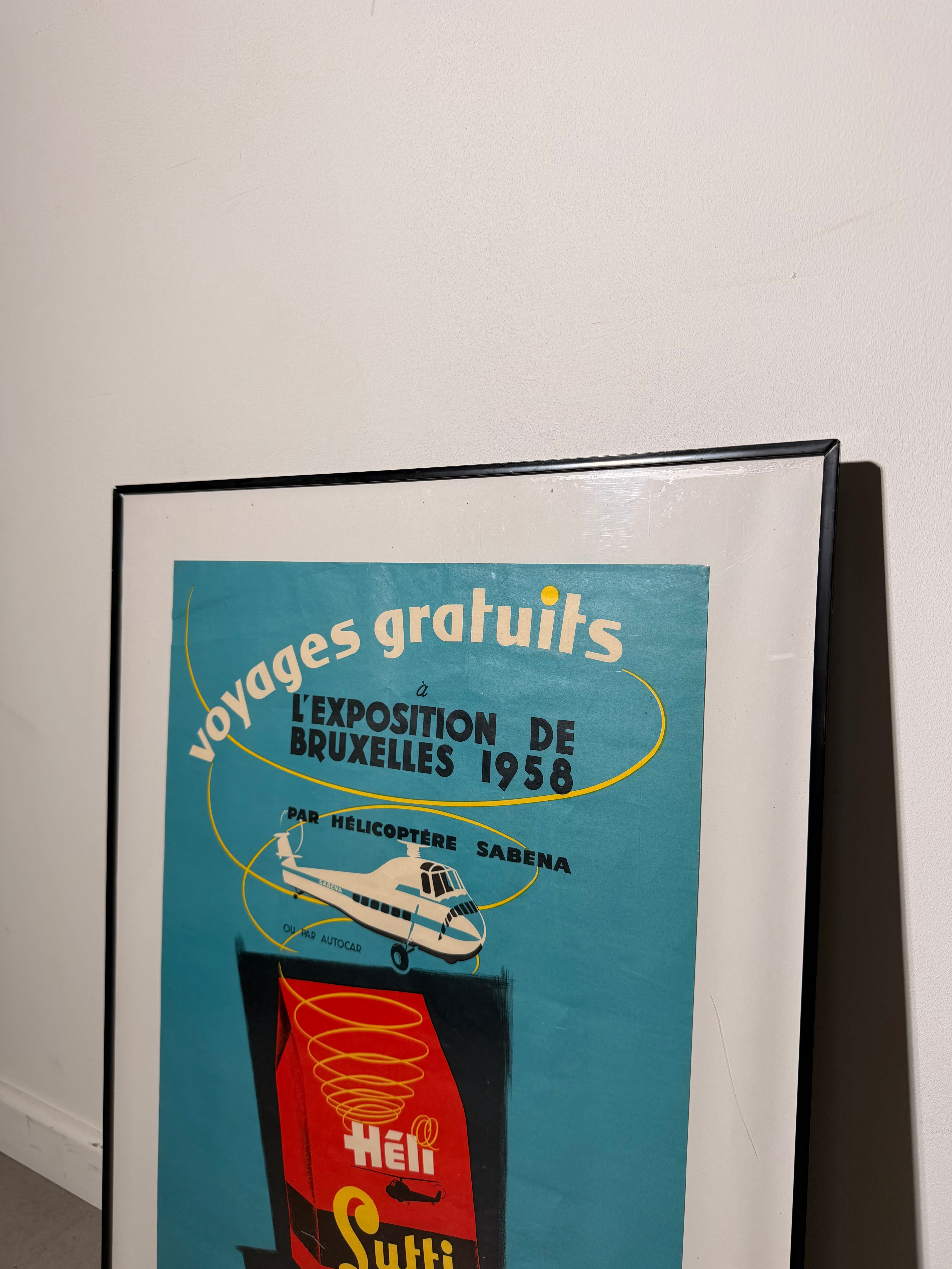 Original Expo 58 “Voyages Gratuits” Sabena Advertising Poster