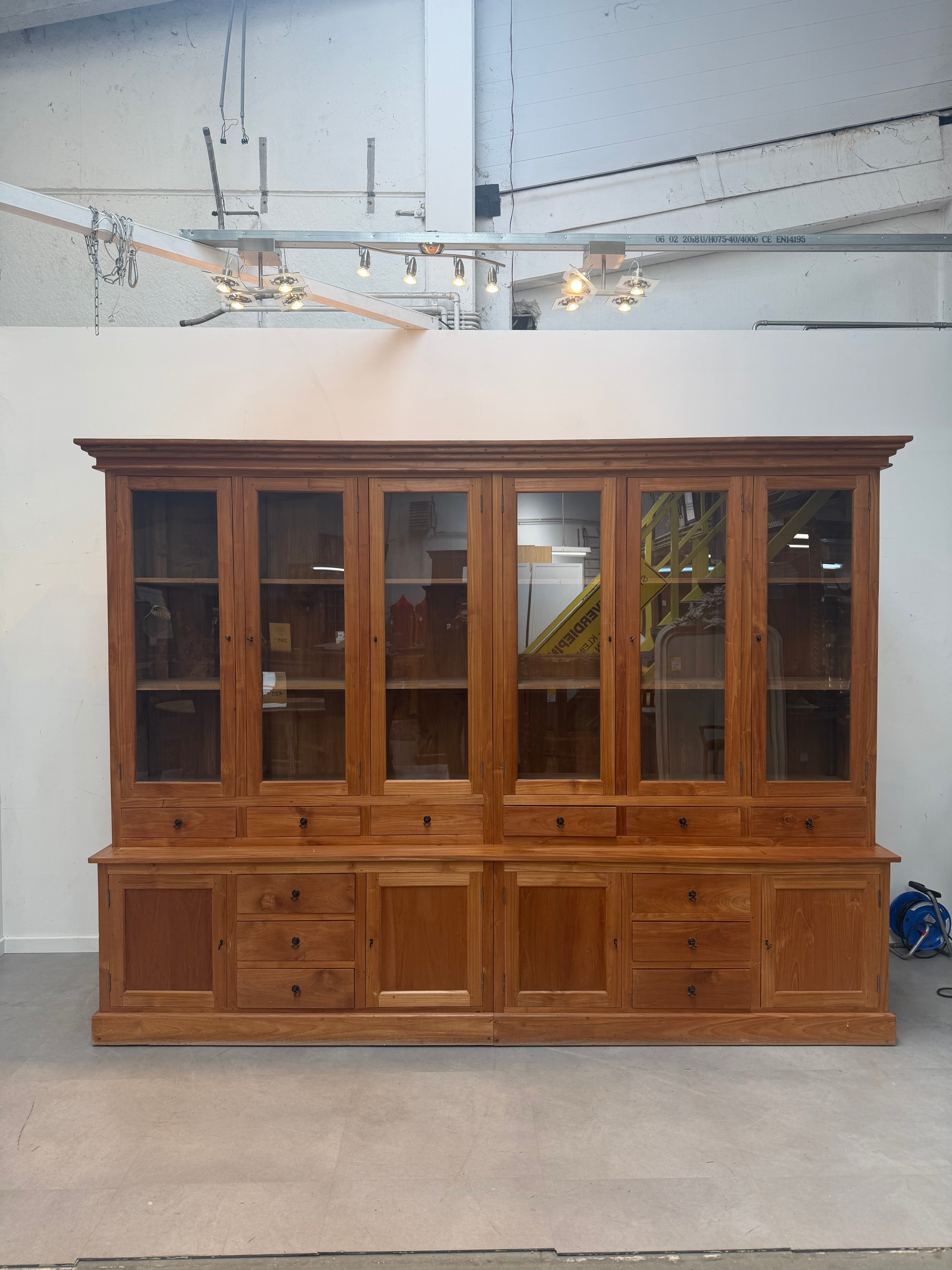 Massive Teakwood Display Cabinet XL– 305 x 230 x 56 cm