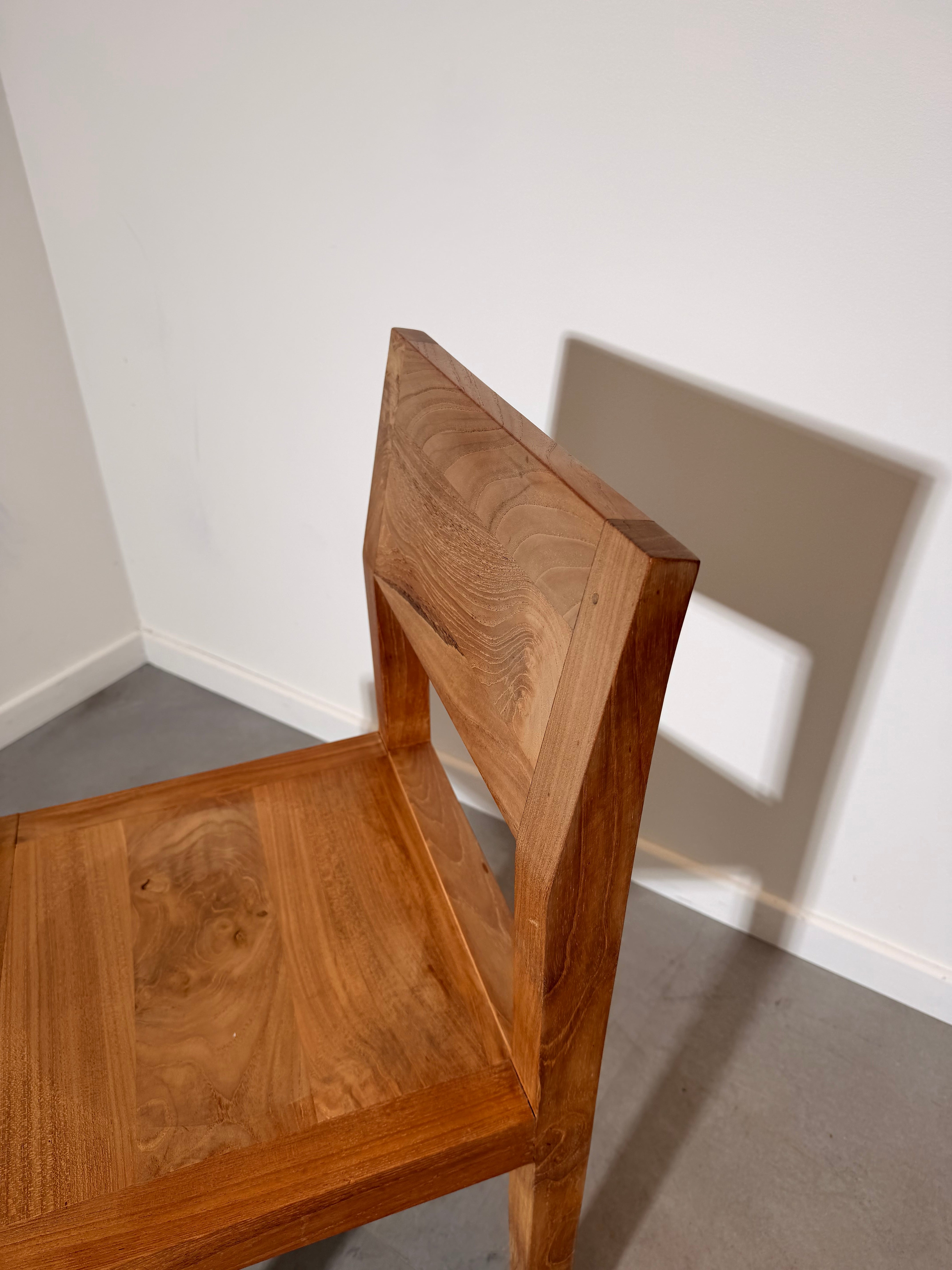Set of 6 Solid Teak Dining Chairs