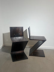 Zig Zag Wooden Chair – Sculptural Postmodern Design