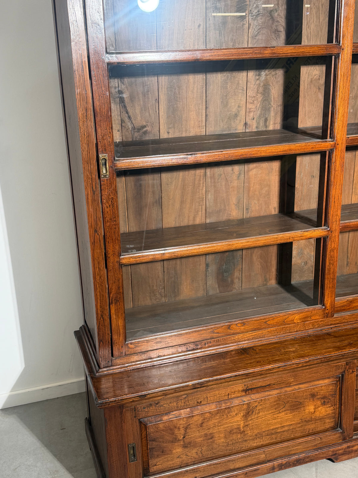 Teak Sliding Door Display Cabinet