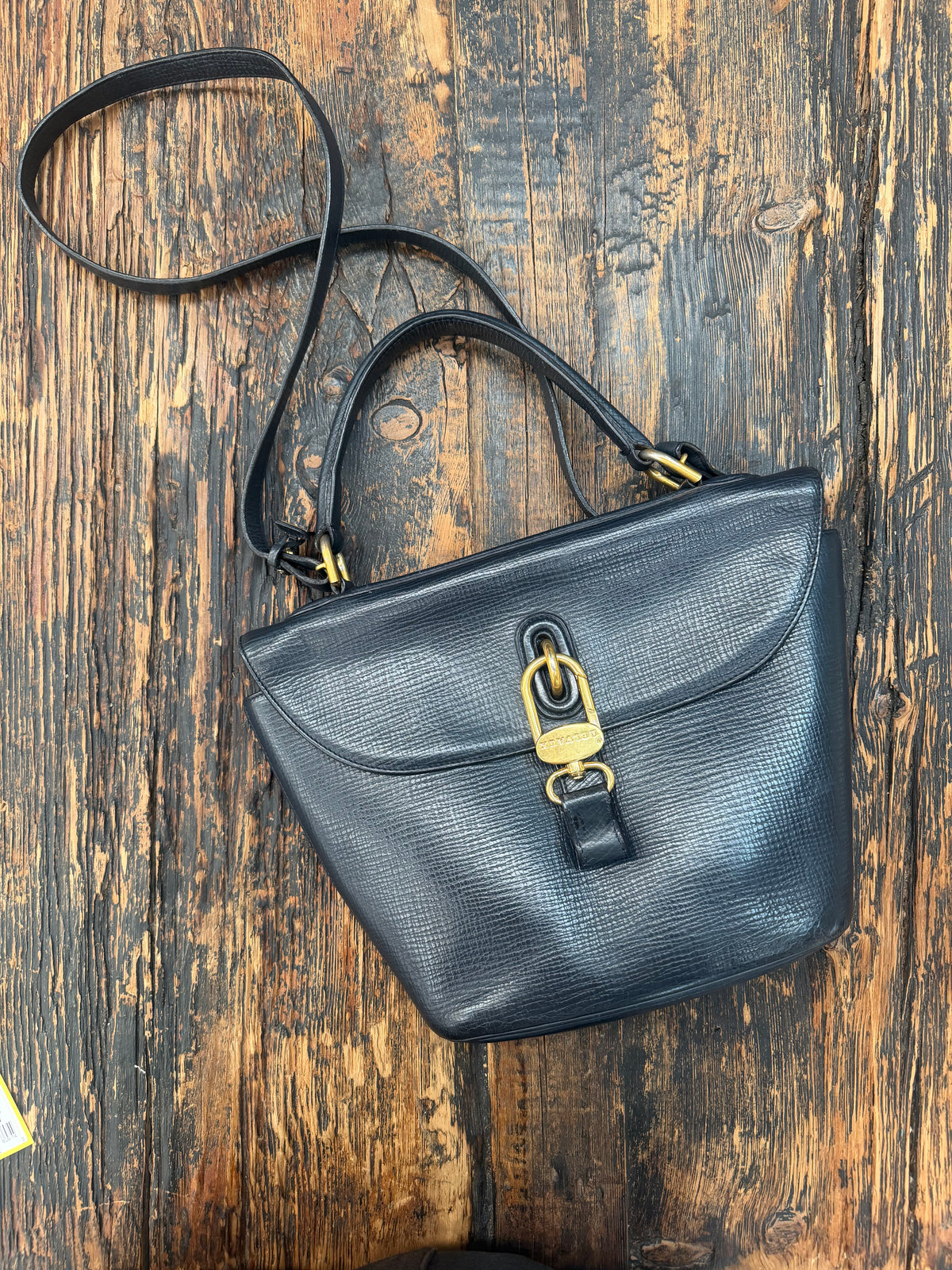 Vintage Delvaux Magicien Handbag – Marine Blue Leather