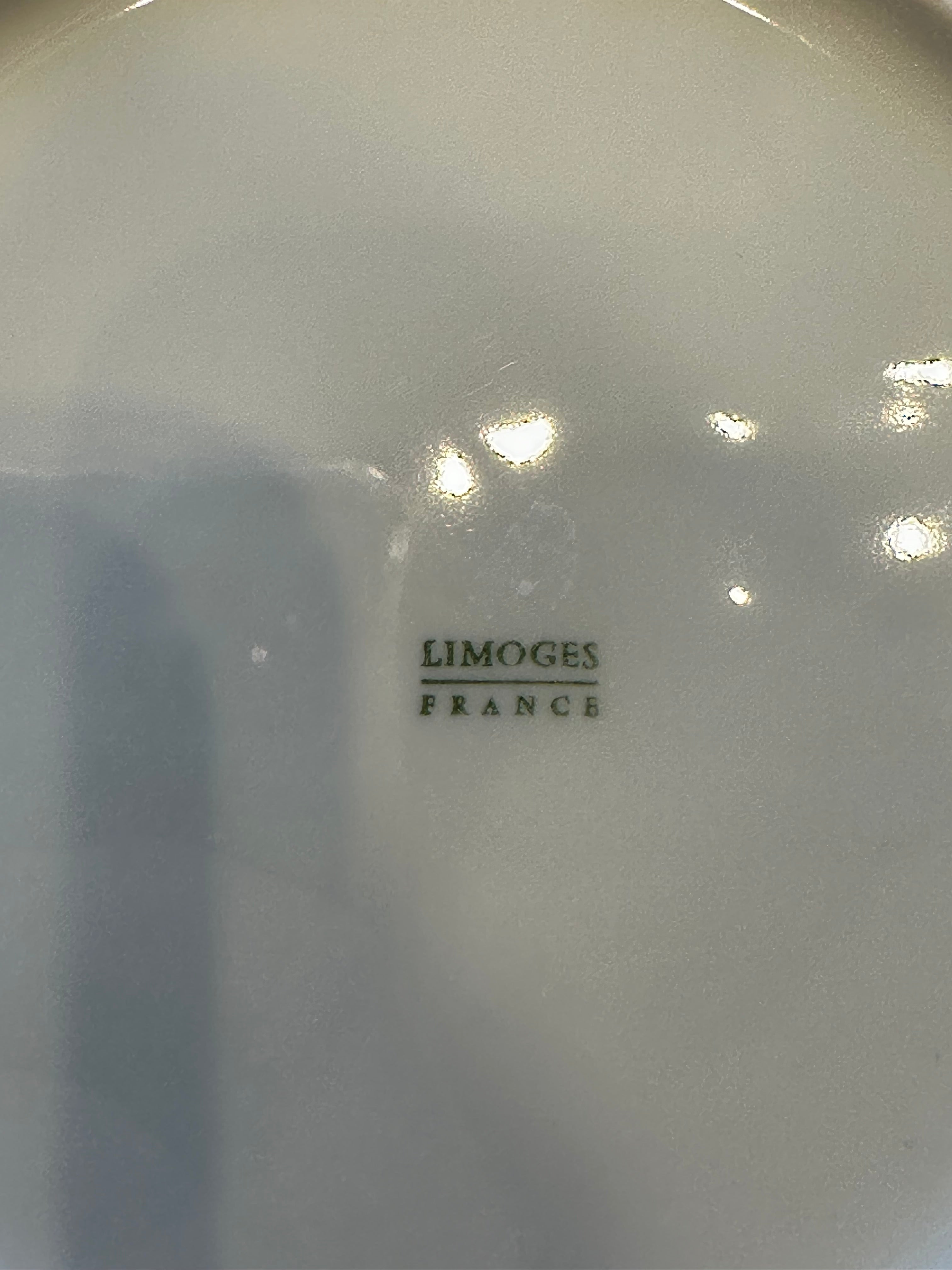 Set of 12 Limoges Fish Plates – Hand Decorated – Ø 21,5 cm