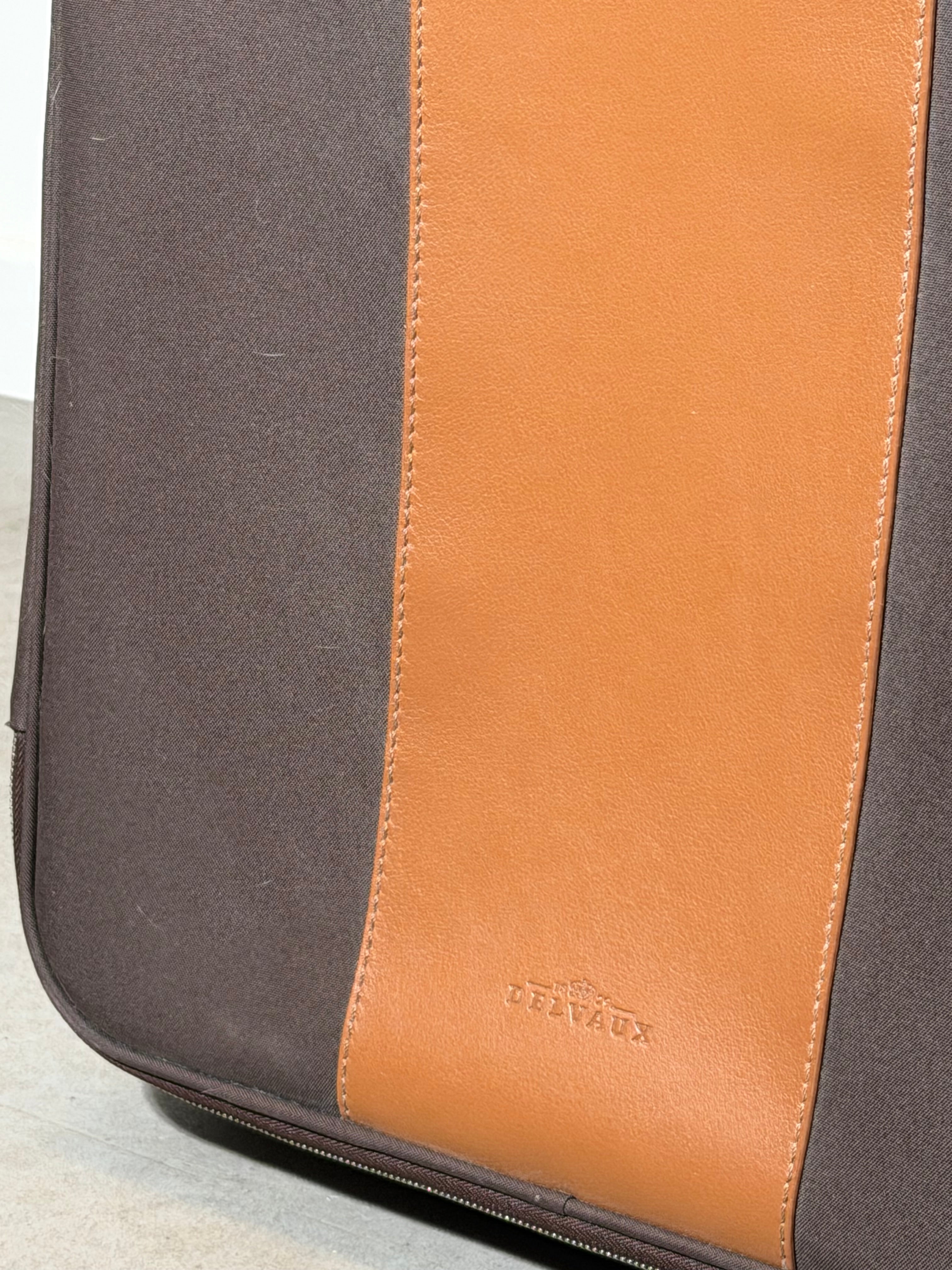 Delvaux Airess Rolling Hand Luggage – Brown & Cognac Leather Travel Case