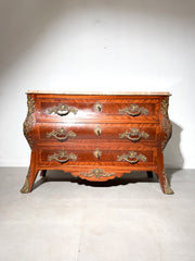 Antique Louis XV Style Marble Top Commode with Bronze Mounts