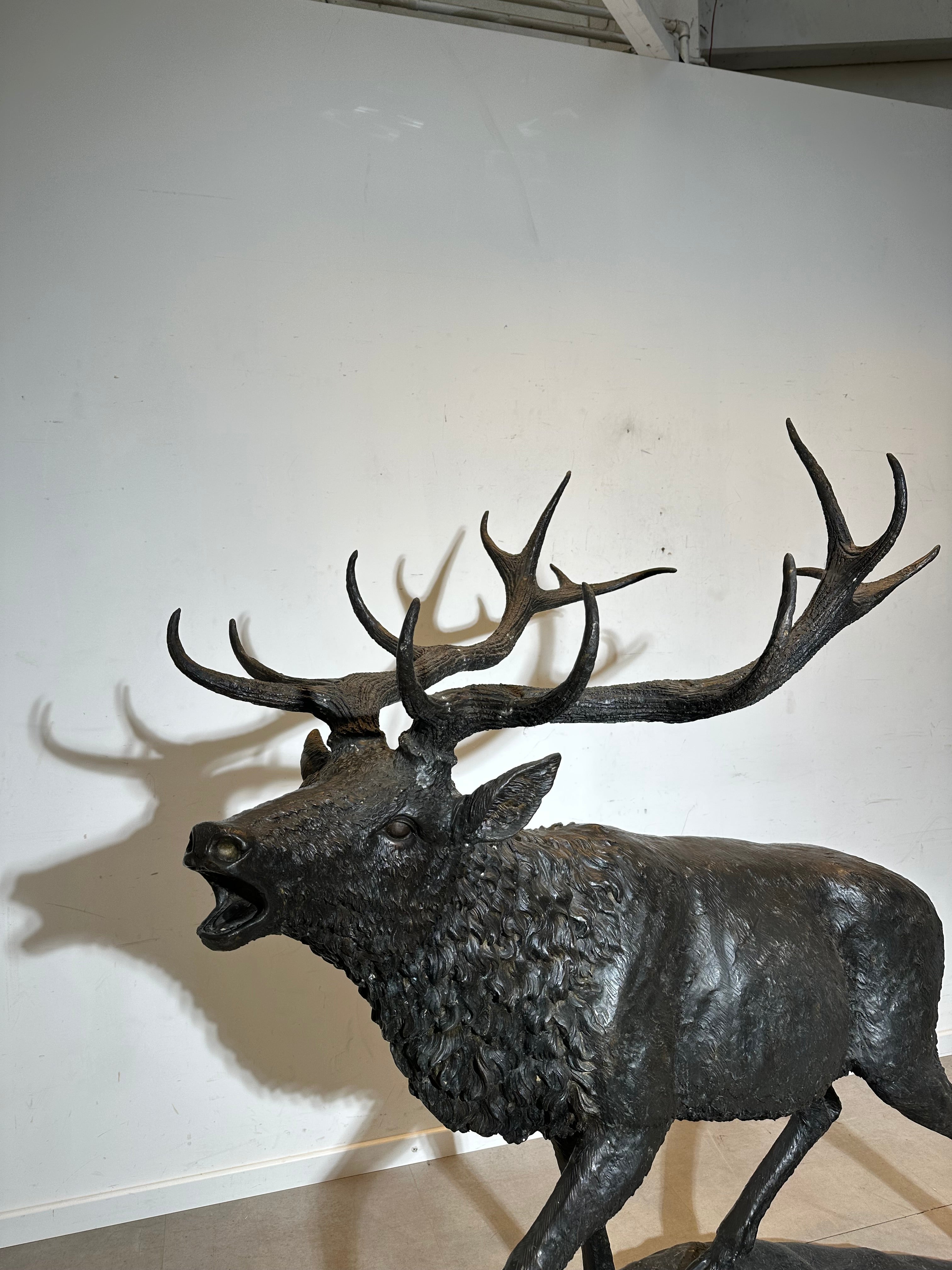 Monumental Bronze Stag Sculpture 175cm