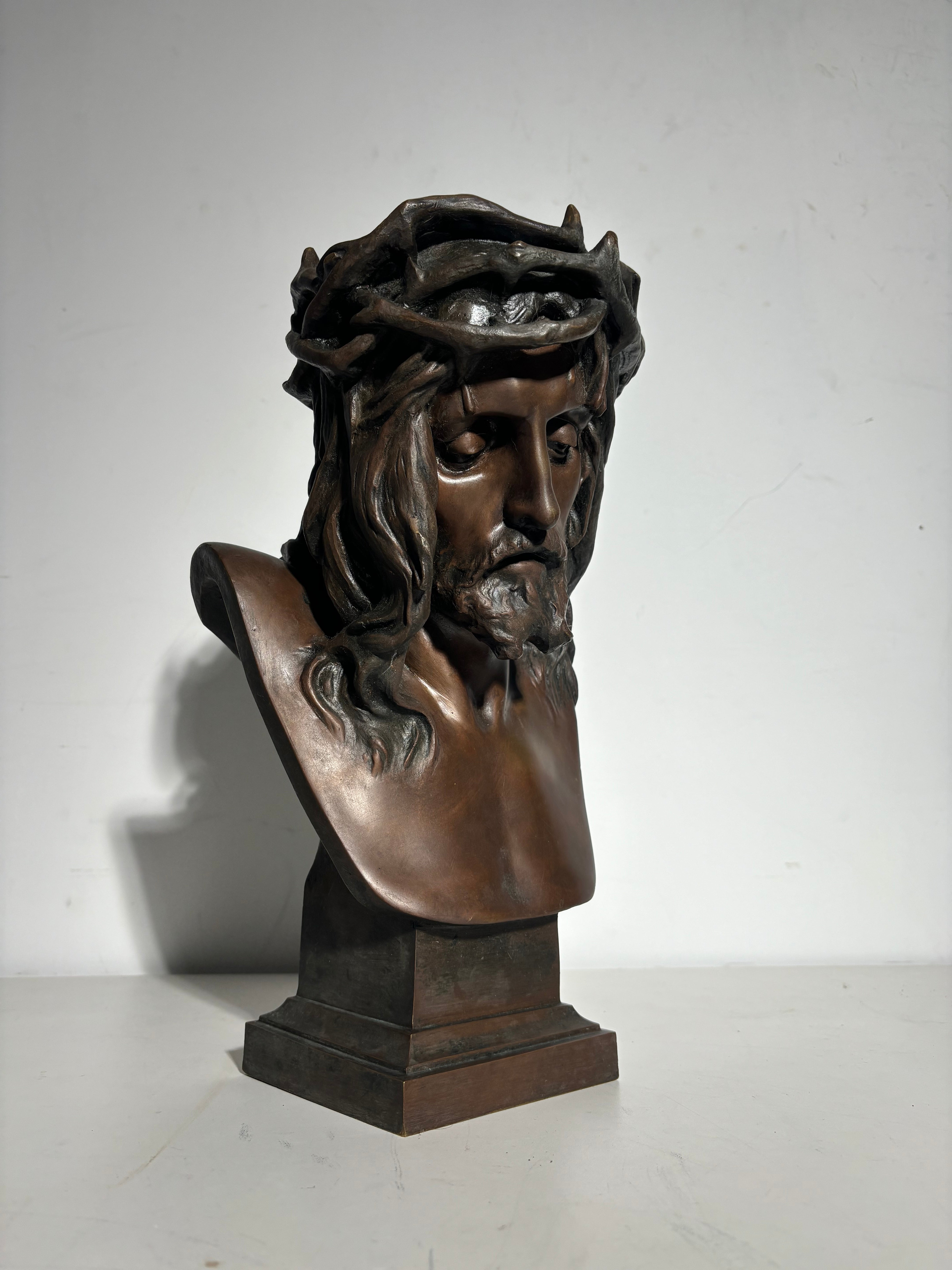 Antique bust “Christ” by Eugene Marioton