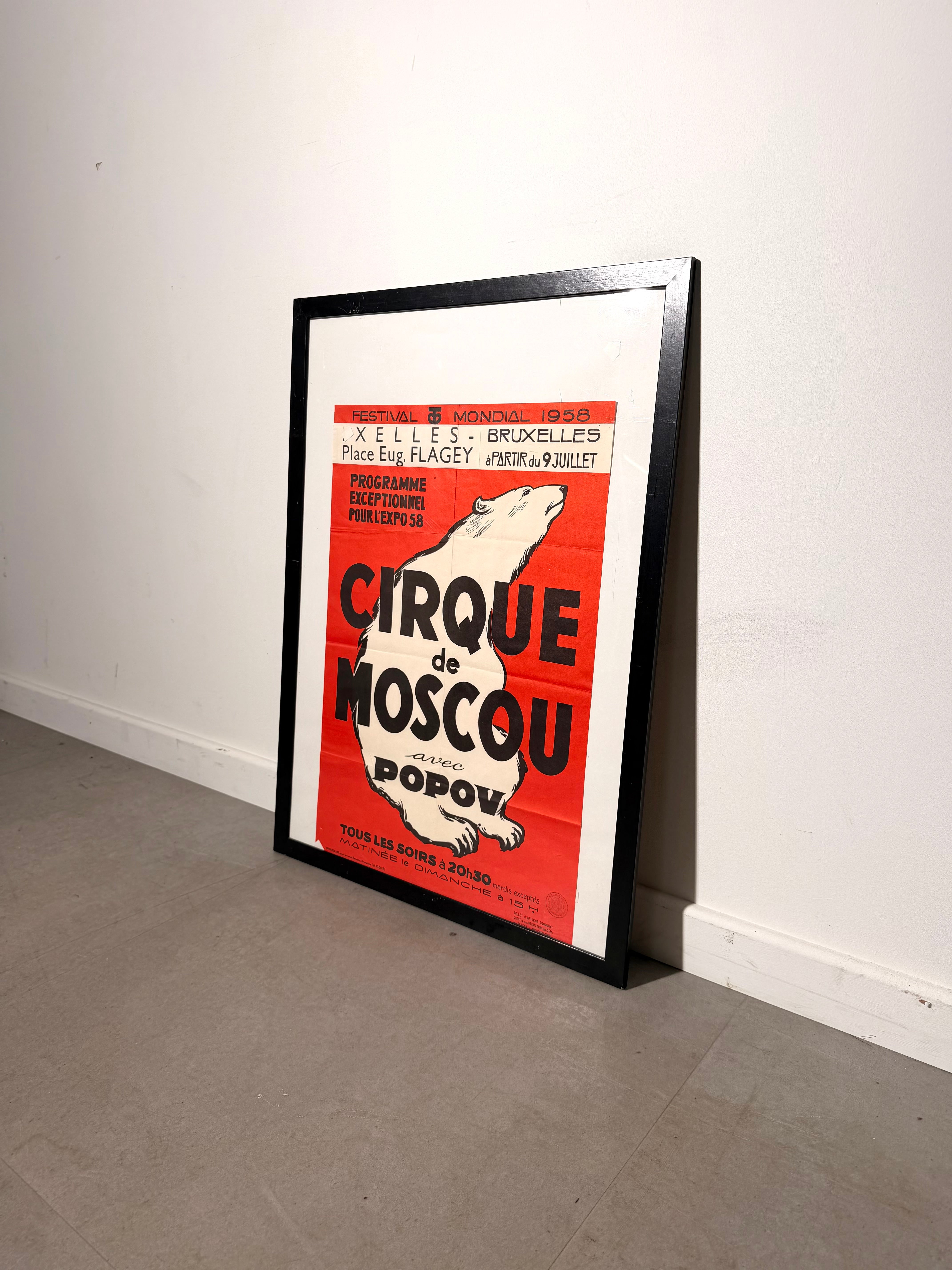 Original 1958 Expo 58 Cirque de Moscou Poster – Festival Mondial Brussels