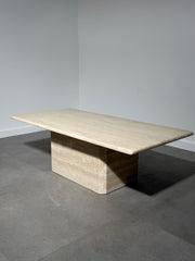 Vintage Travertine Coffee Table – Sculptural Stone Design – 116 x 55 x 38 cm