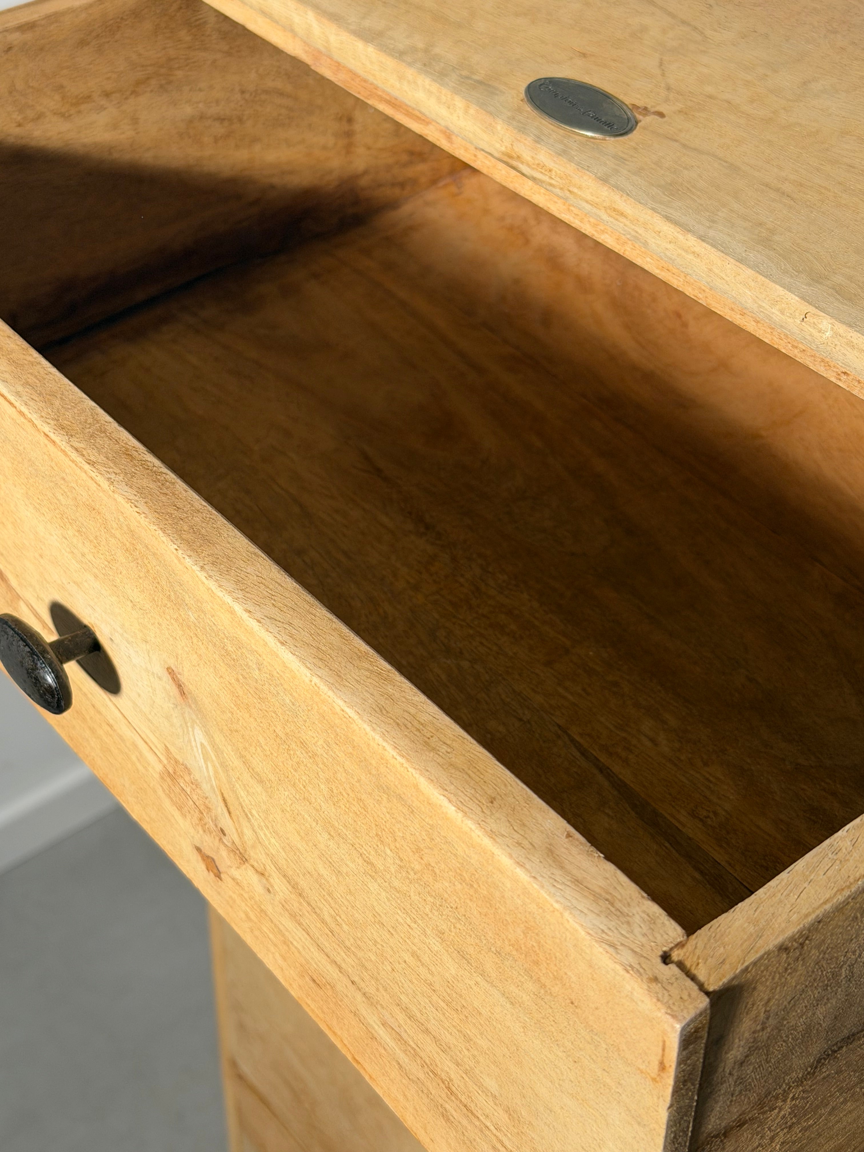 Solid Oak Chest of Drawers – 5 Drawer Storage Cabinet – 130 x 52 x 40 cm