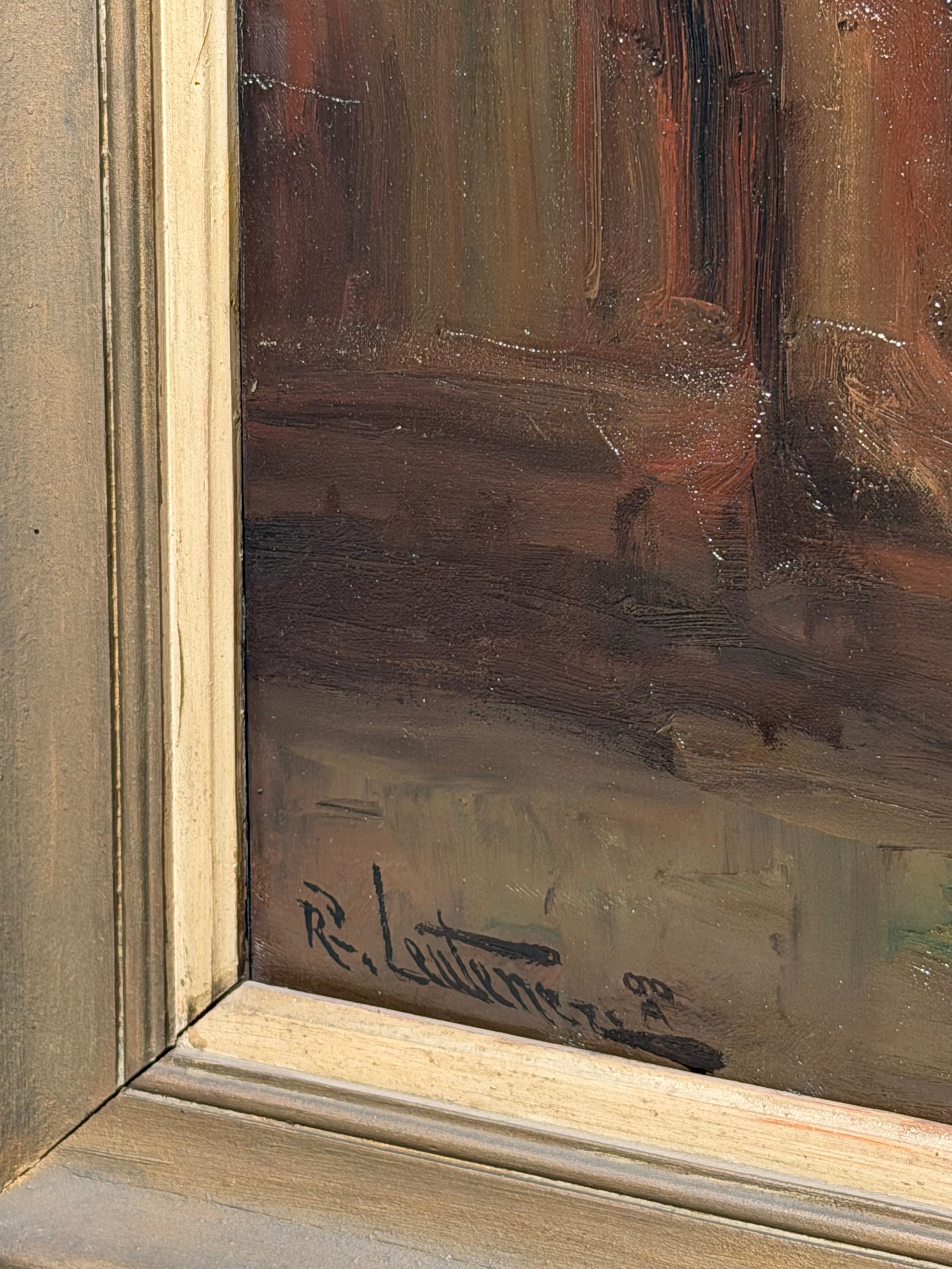 Richard Leutenez - Oil on Canvas - Interior with Staircase
