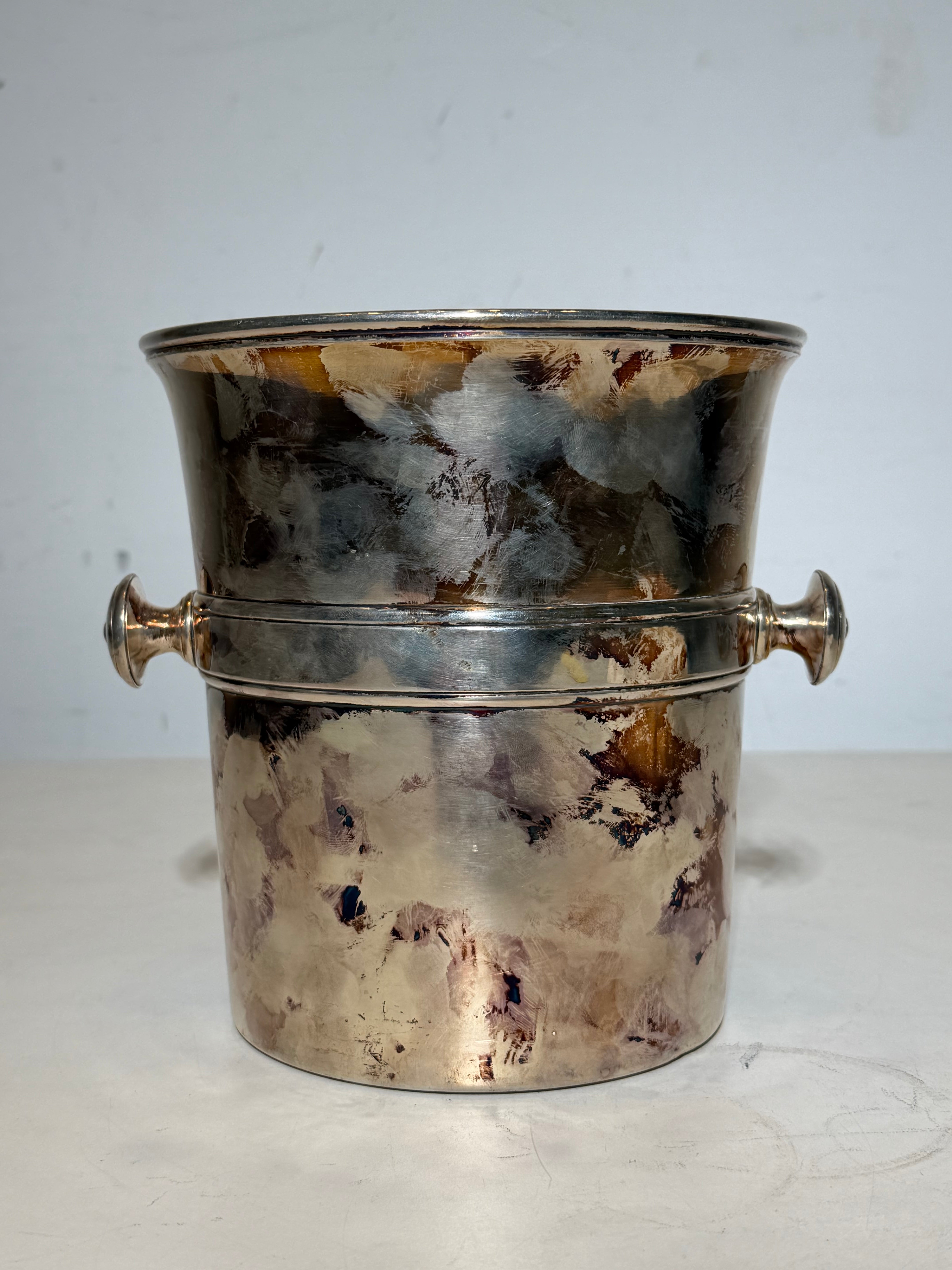 Christofle Silver Plated Ice Bucket – Vintage Barware – 21 x 21 cm