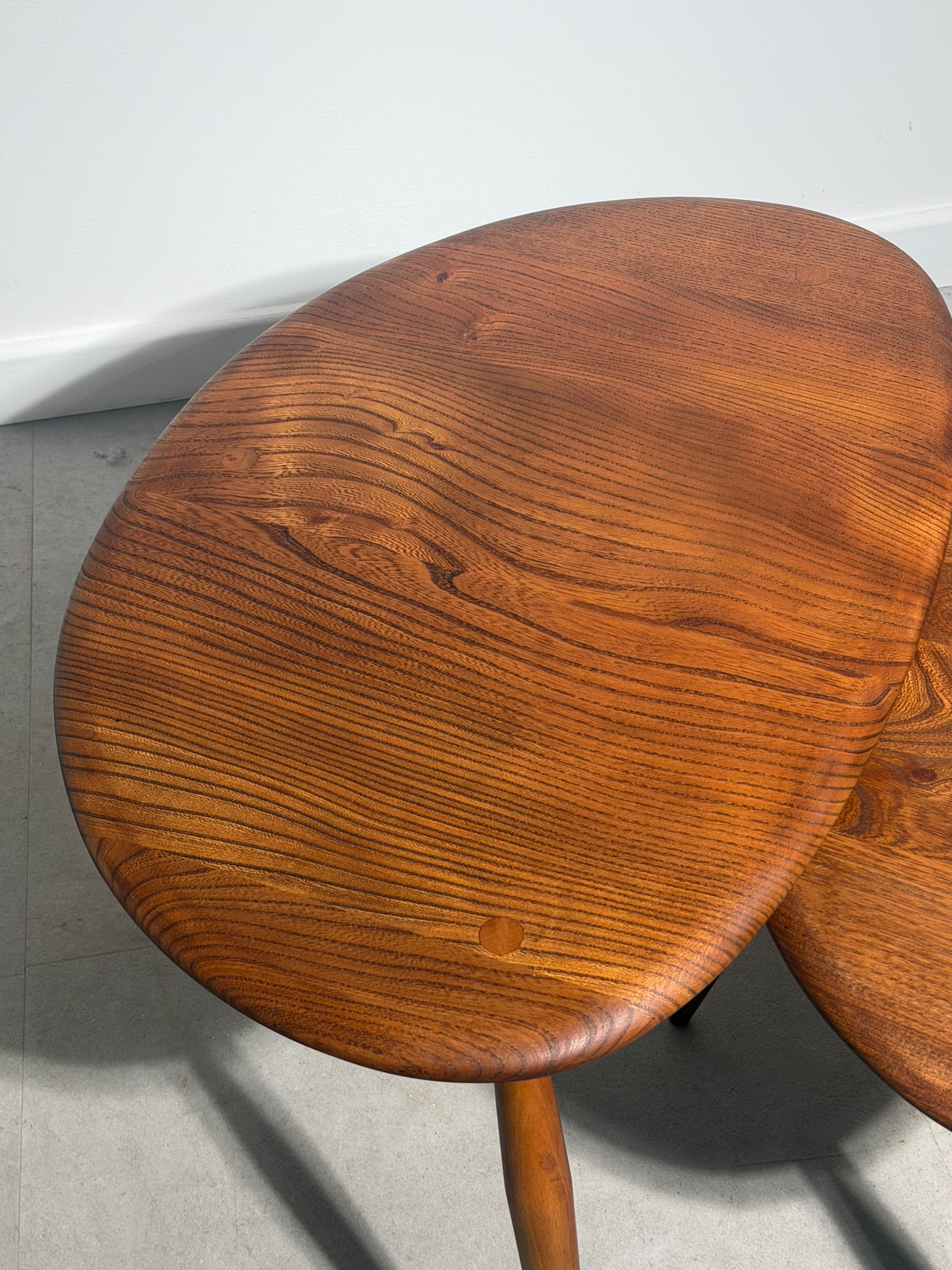 Vintage 1960s Ercol Pebble Nesting Tables – Set of 3