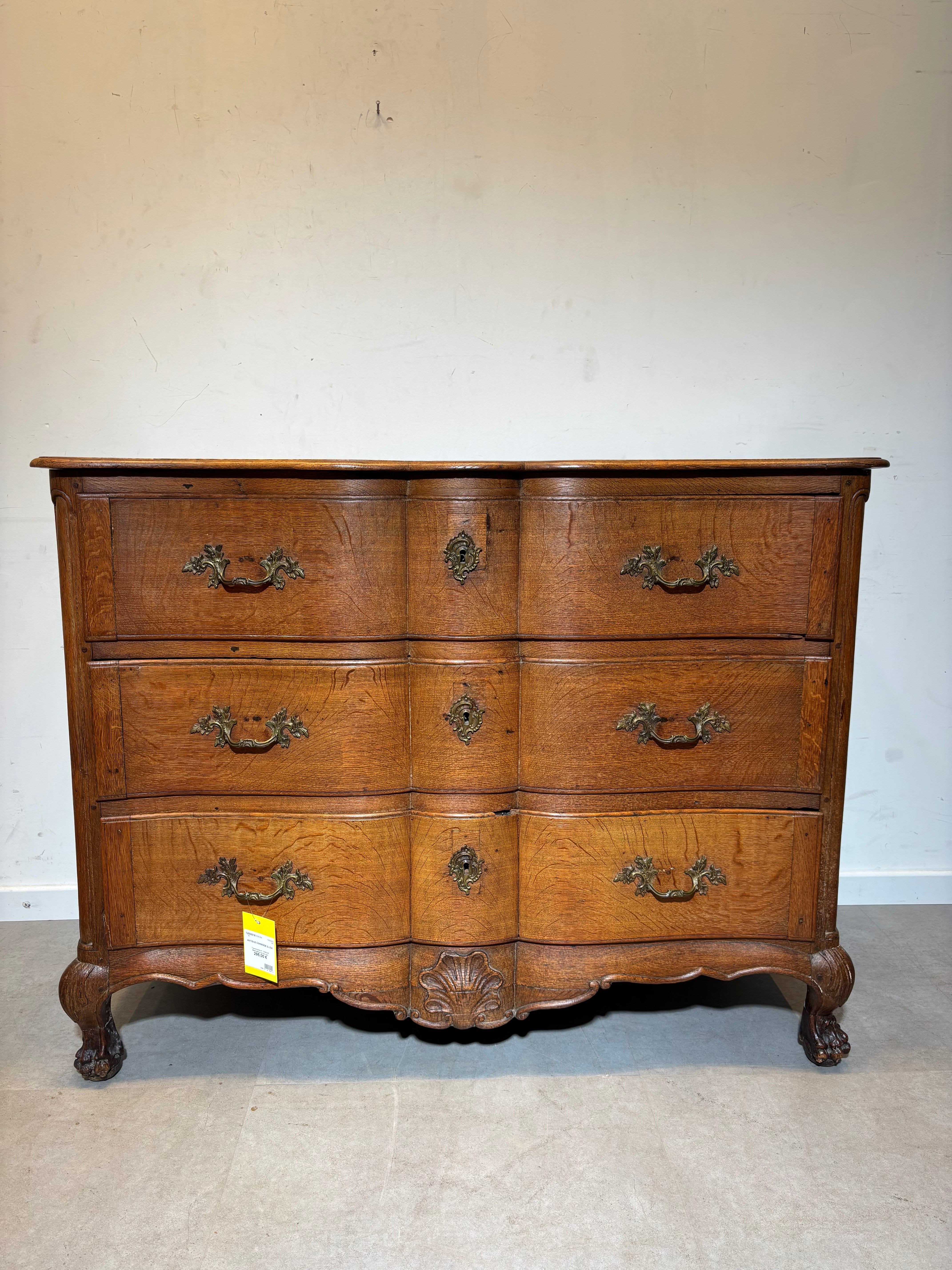 19e-eeuwse Franse eikenhouten ladekast – Louis XV-stijl