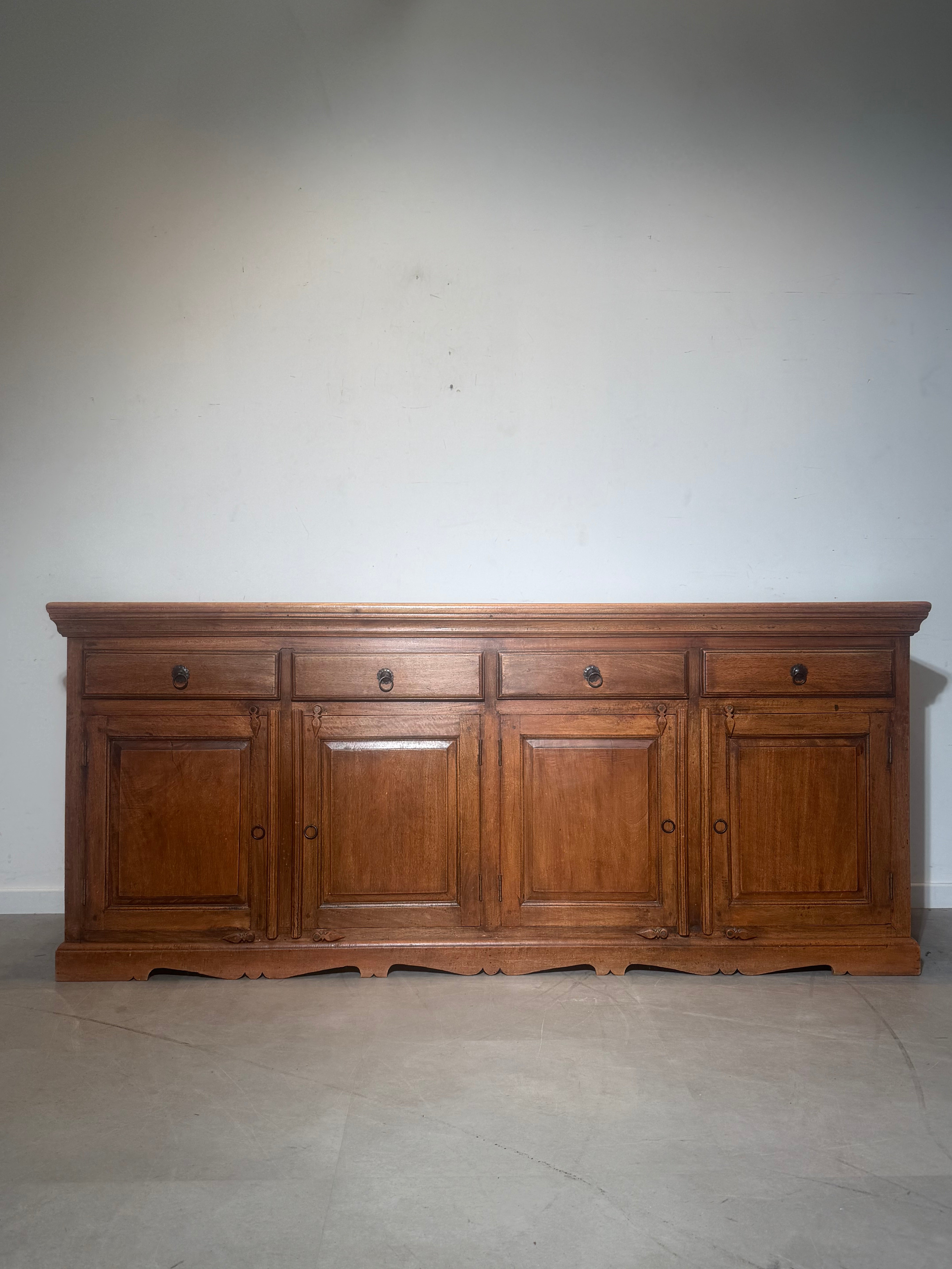 Vintage Wooden Sideboard / Buffet Cabinet – India – 215 cm