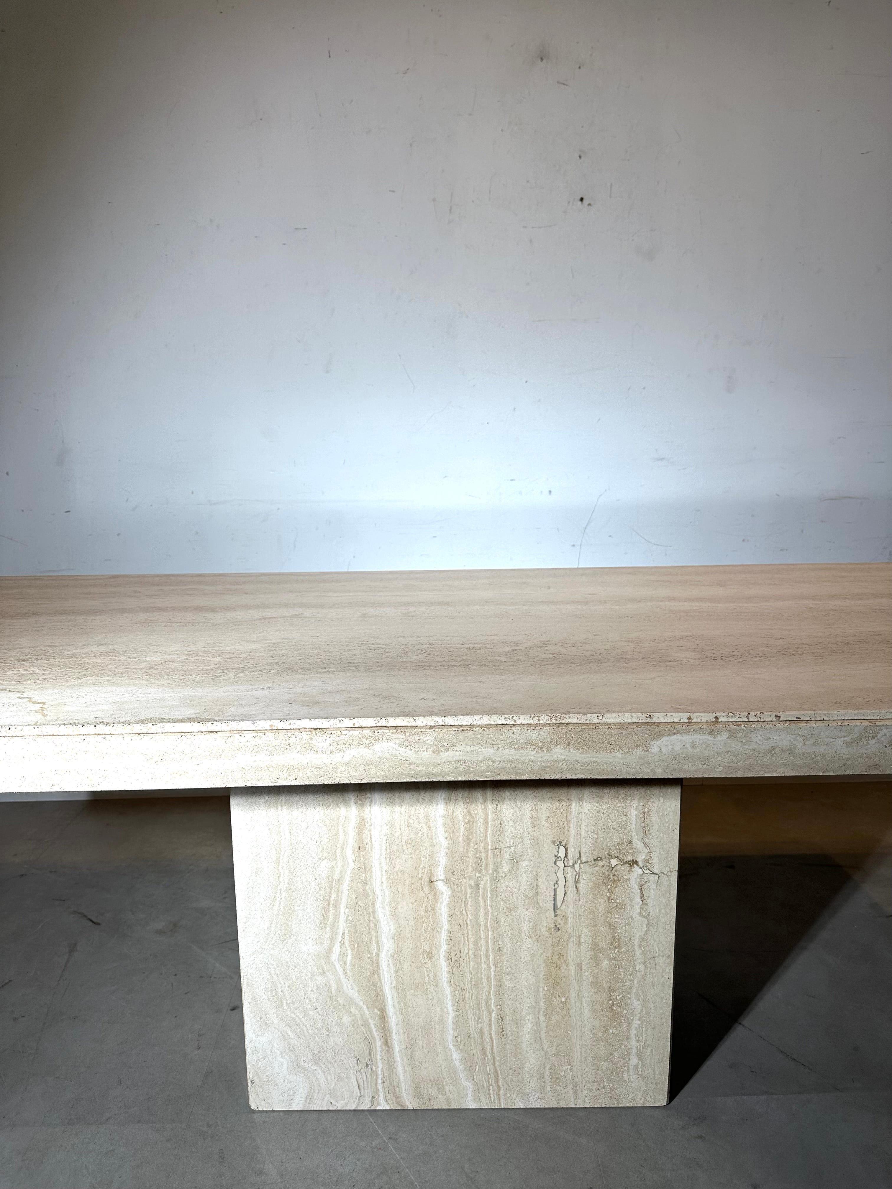 Vintage travertine dining table