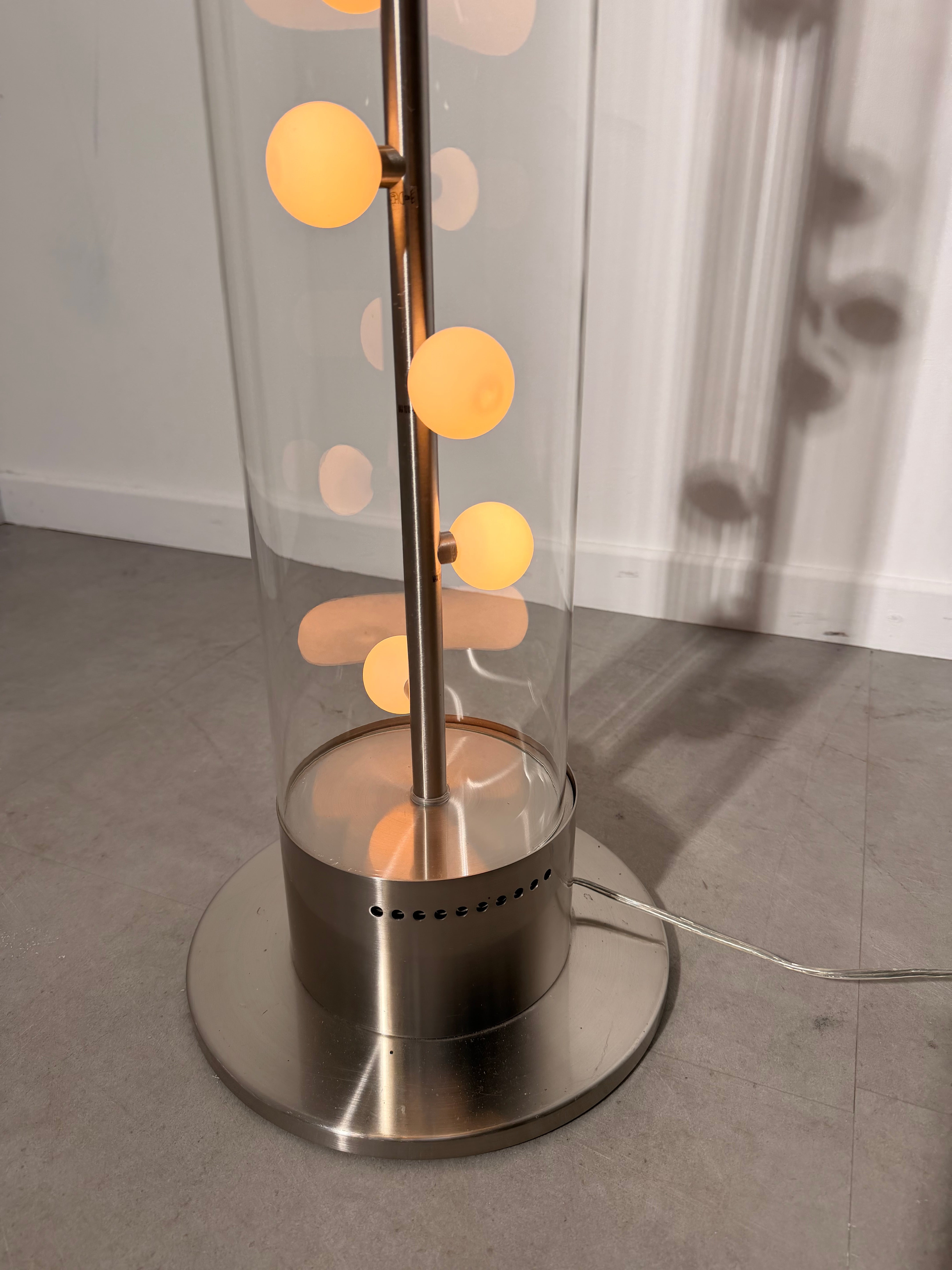 Contemporary Glass Column Floor Lamp
