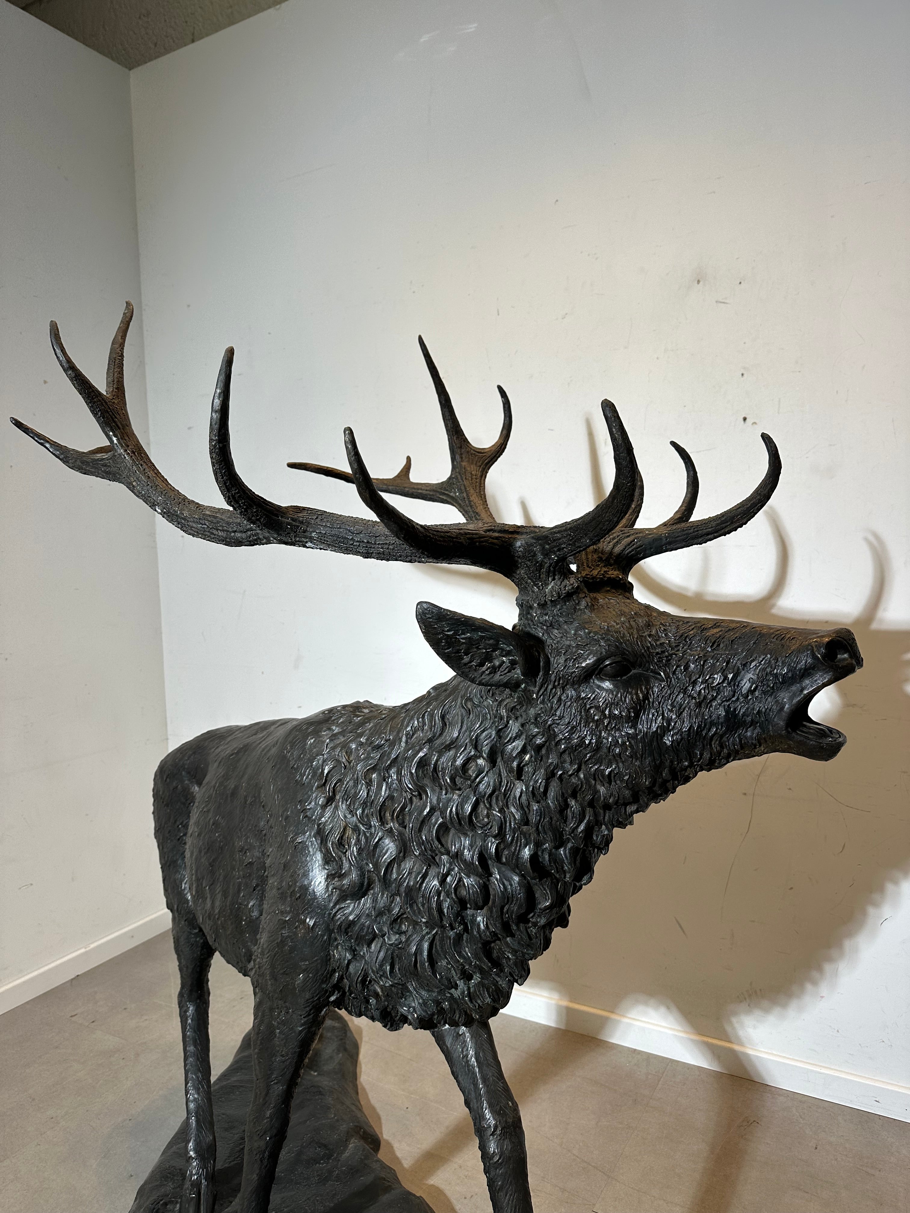 Monumental Bronze Stag Sculpture 175cm