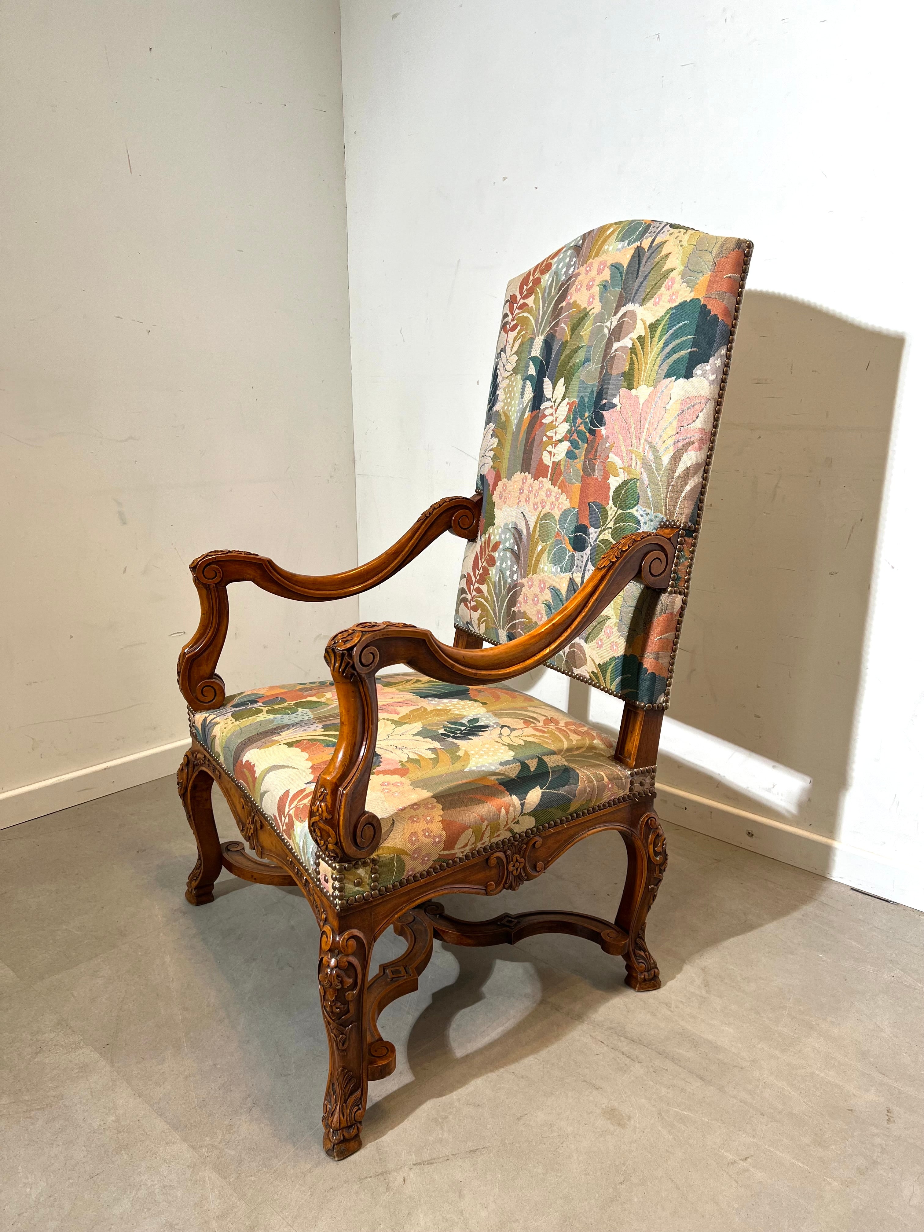 Antique Louis XV Handcarved Armchair