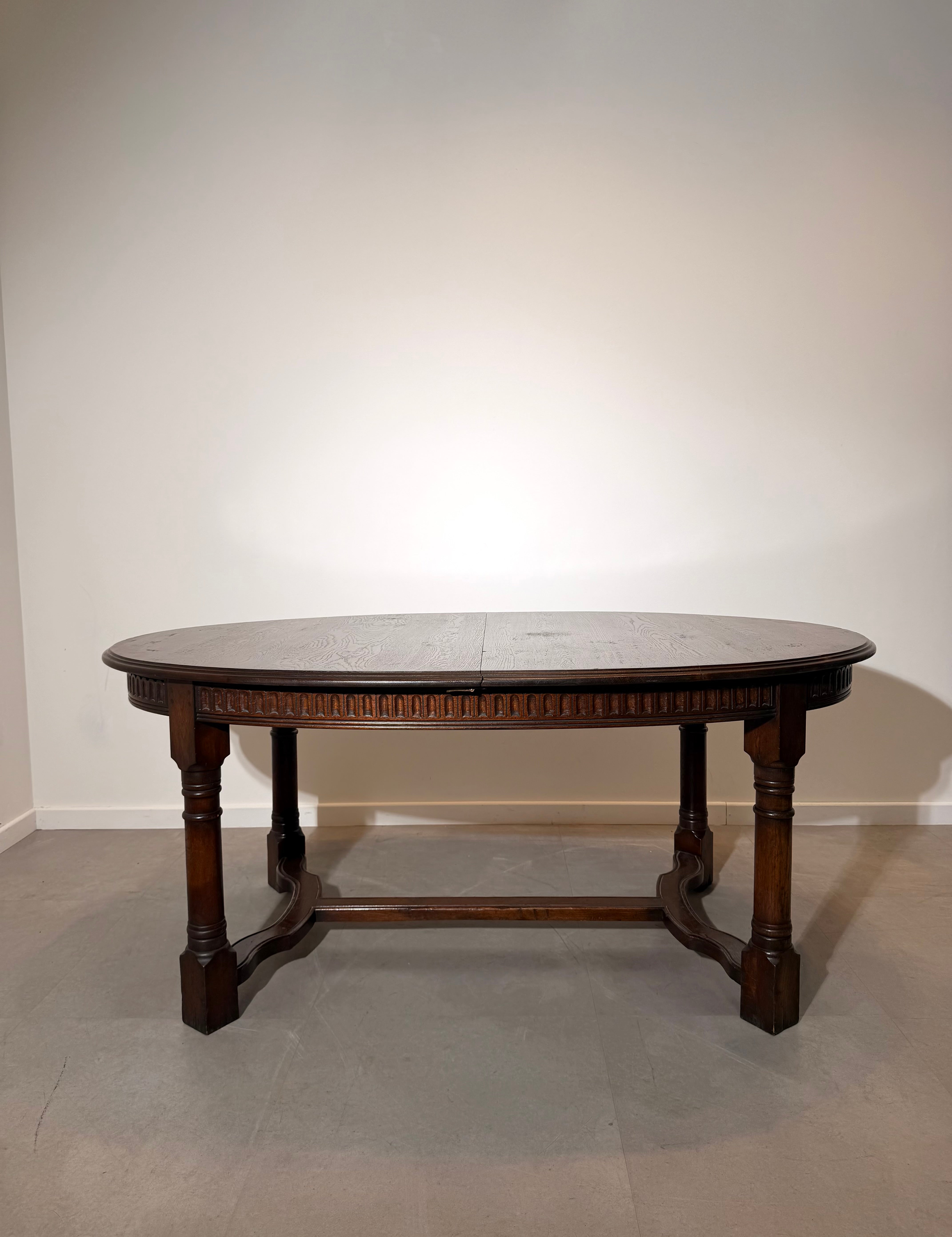 Old New England Oak Extending Dining Table