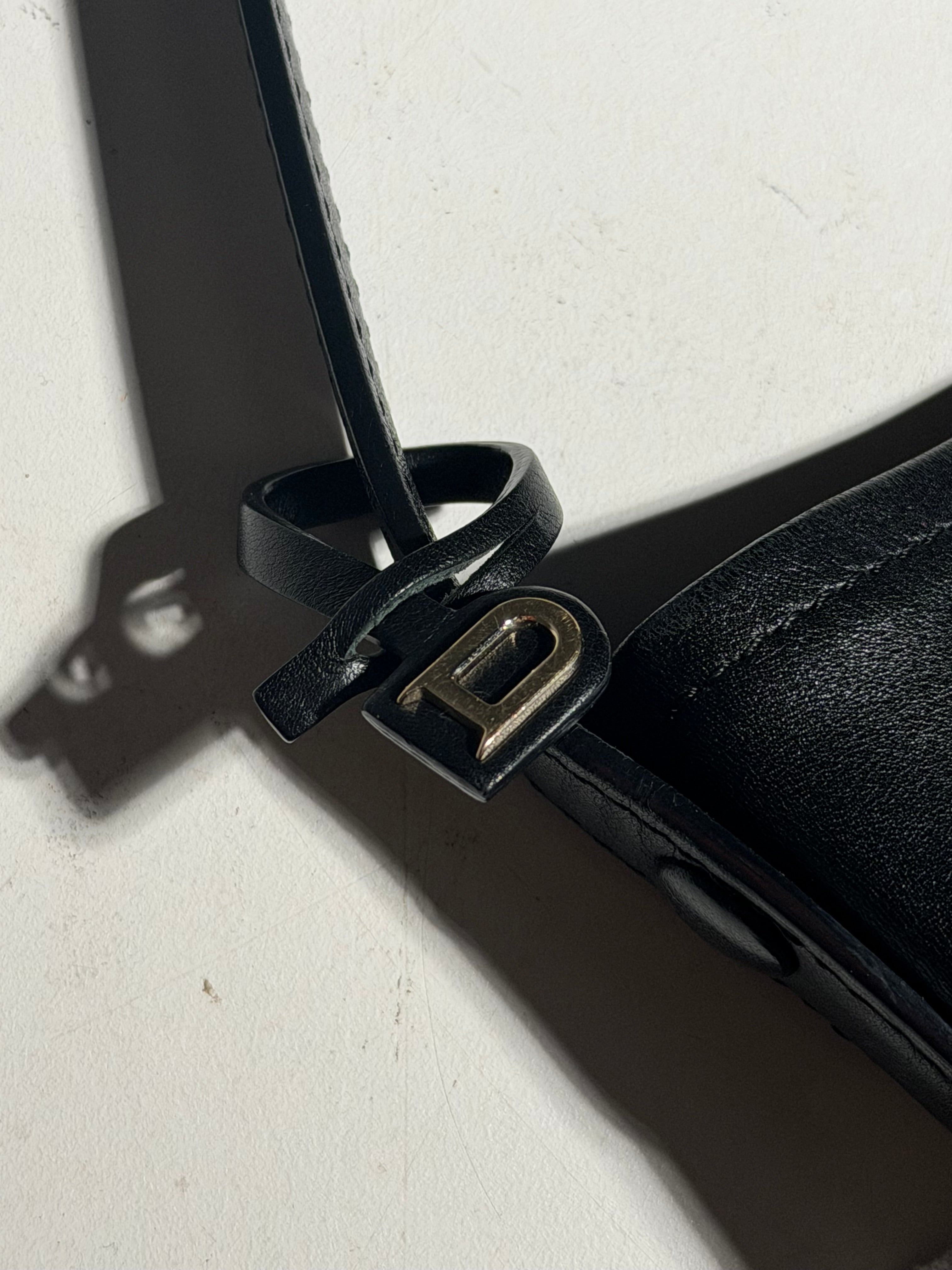 Delvaux Le Pin Mini Black Leather Bag with Dustbag and Mirror