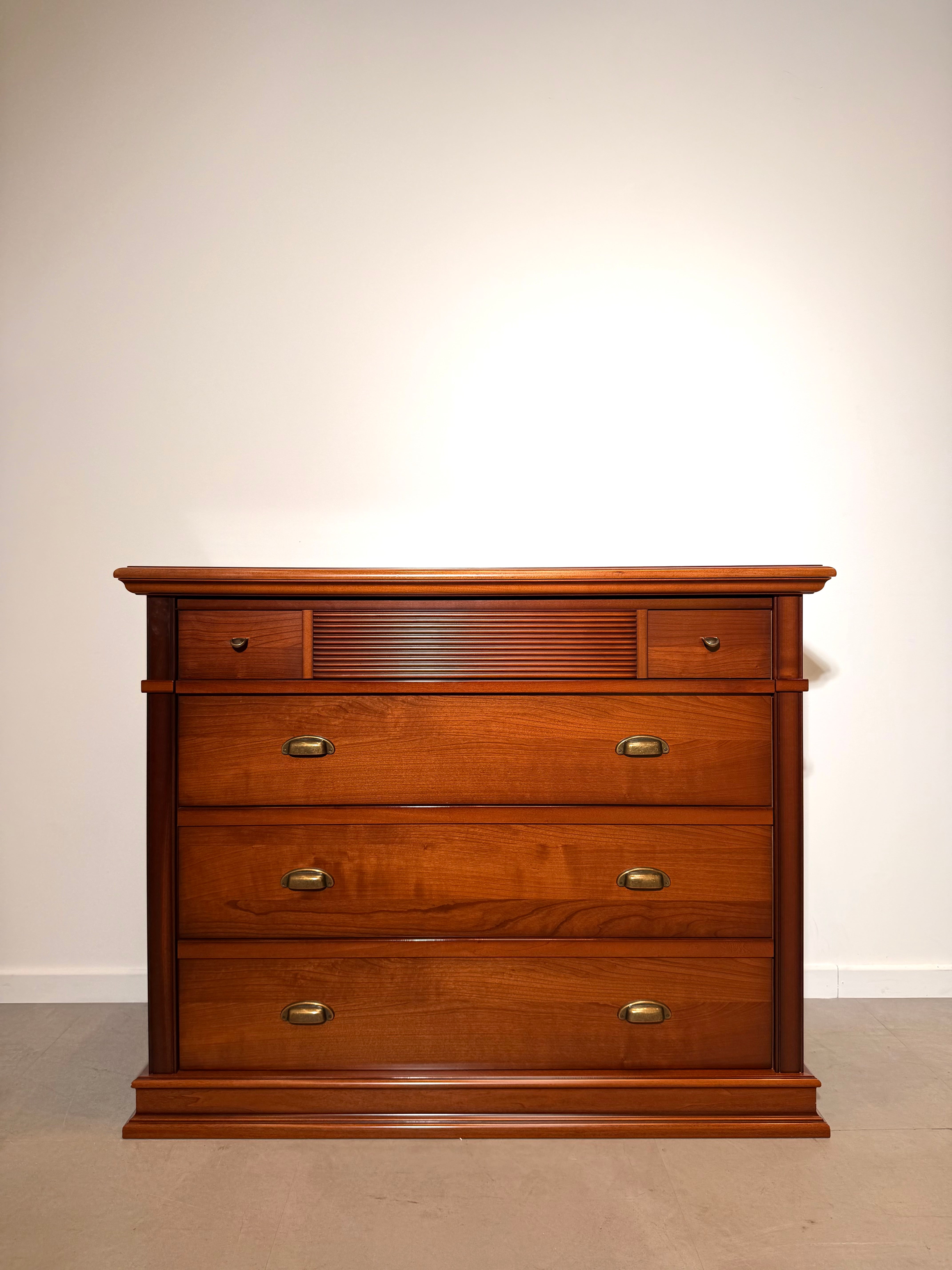 Cherrywood Chest of Drawers with Tambour Front Detail