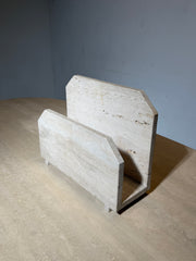 Vintage Travertine Magazine Holder – 40 x 15 x 32 cm