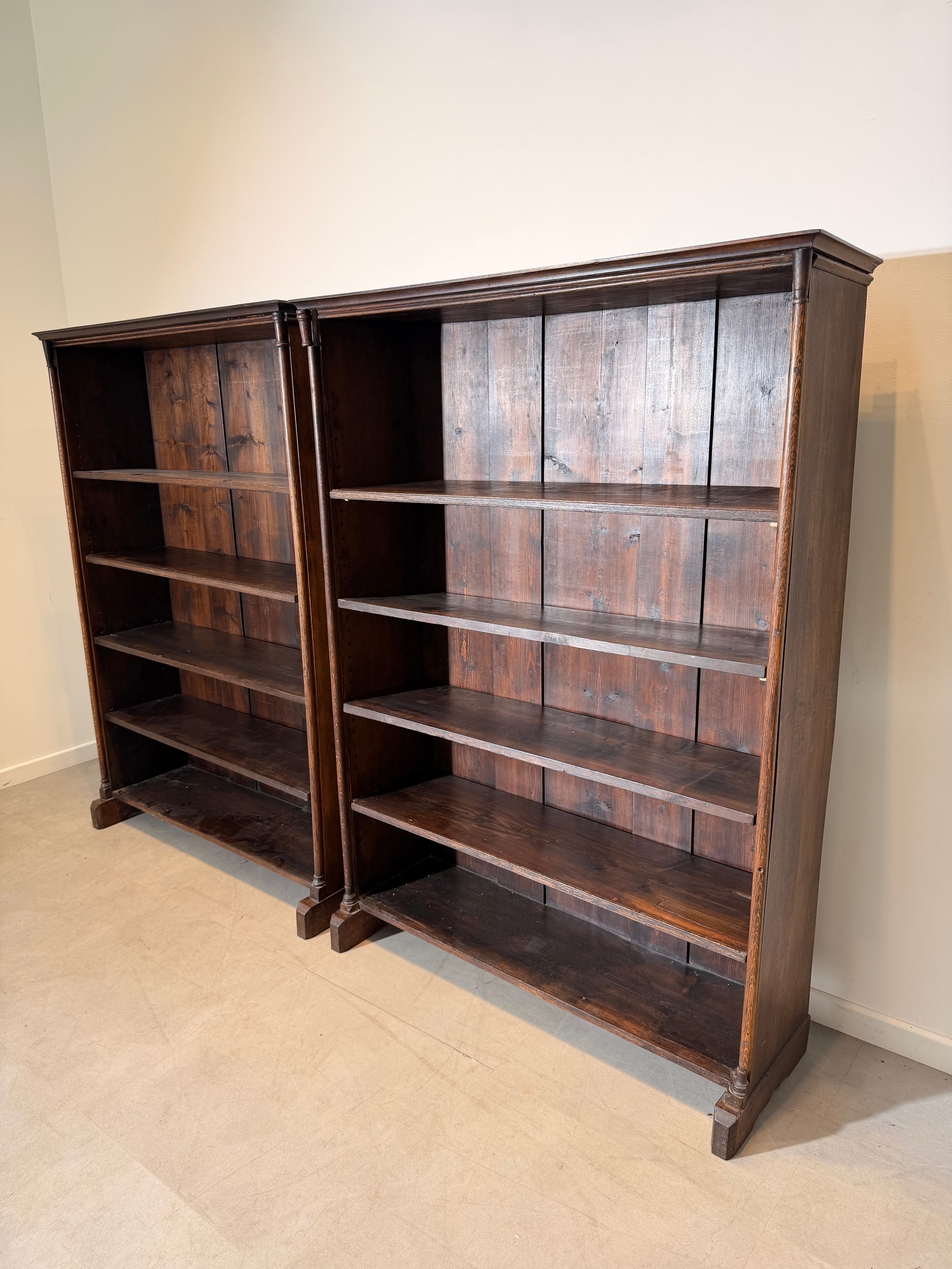 Antique Solid Wood Open Bookcase
