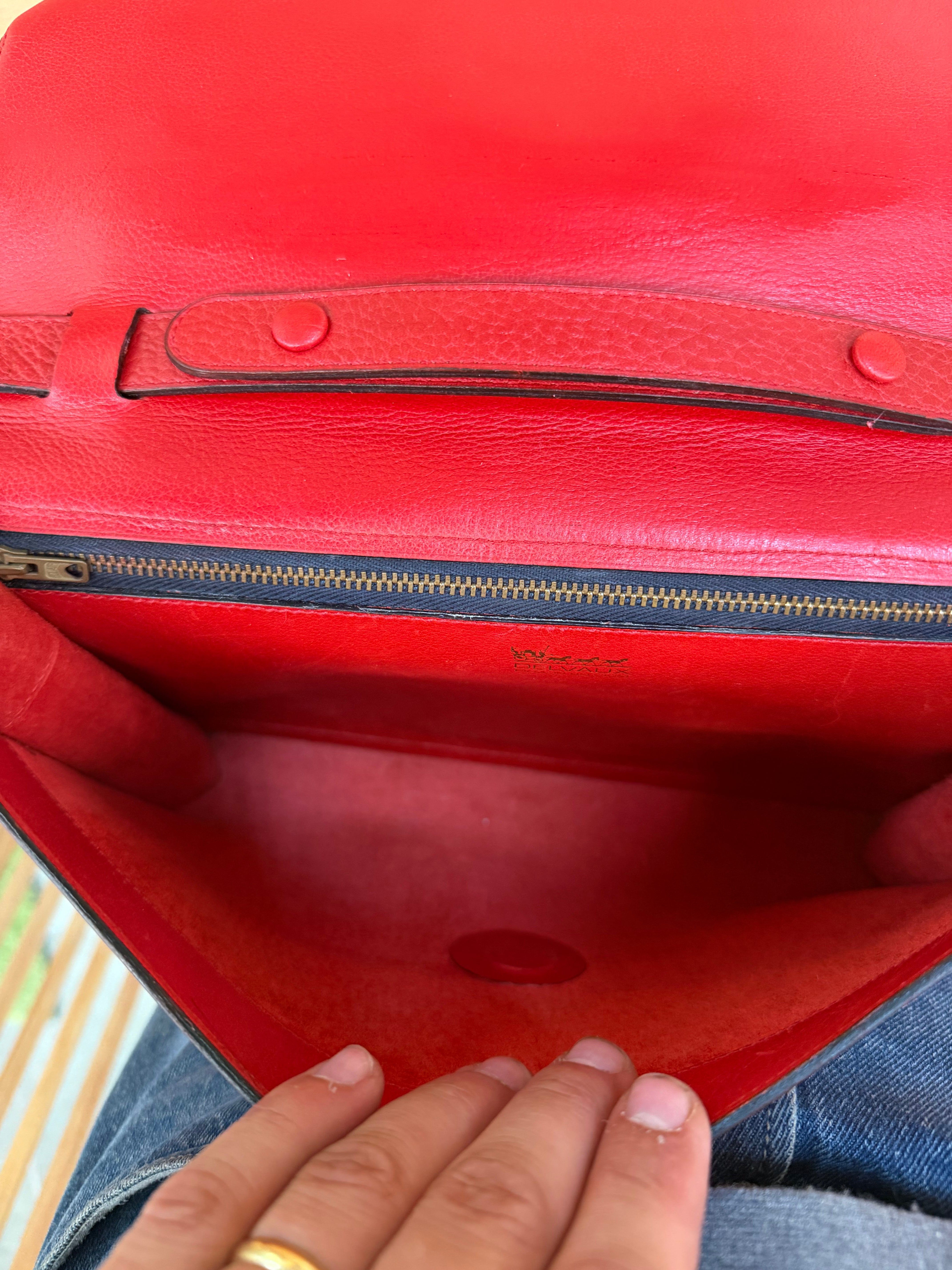 Delvaux Top Handle & Crossbody Bag – Red Leather