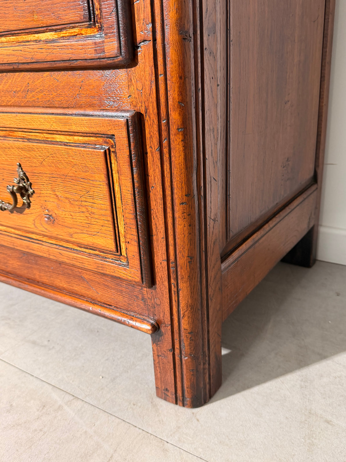 Antique Oak Three-Drawer Chest of Drawers