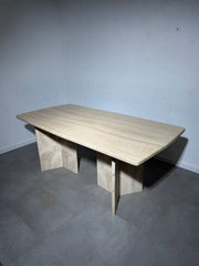 Rectangular Travertine Dining Table — 180 x 90 cm
