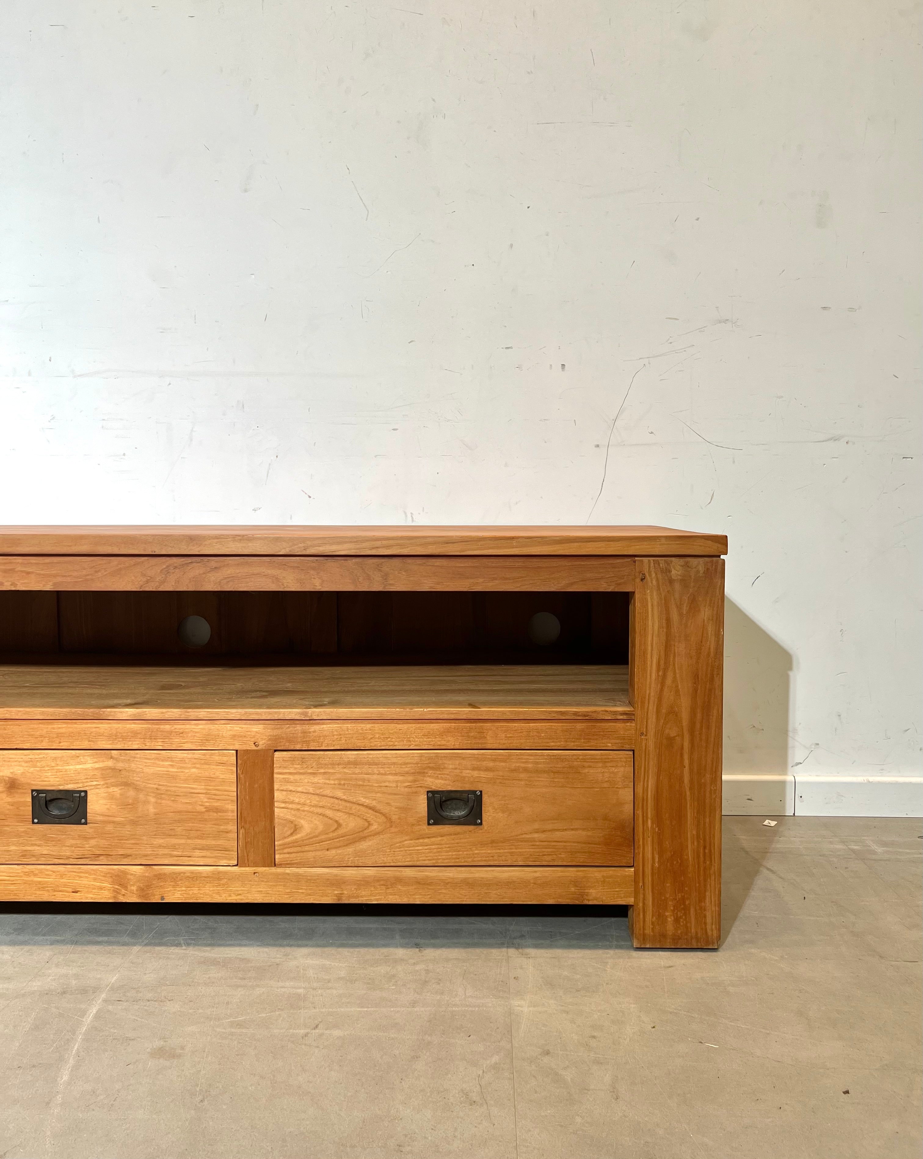 Large Solid Teak TV Cabinet