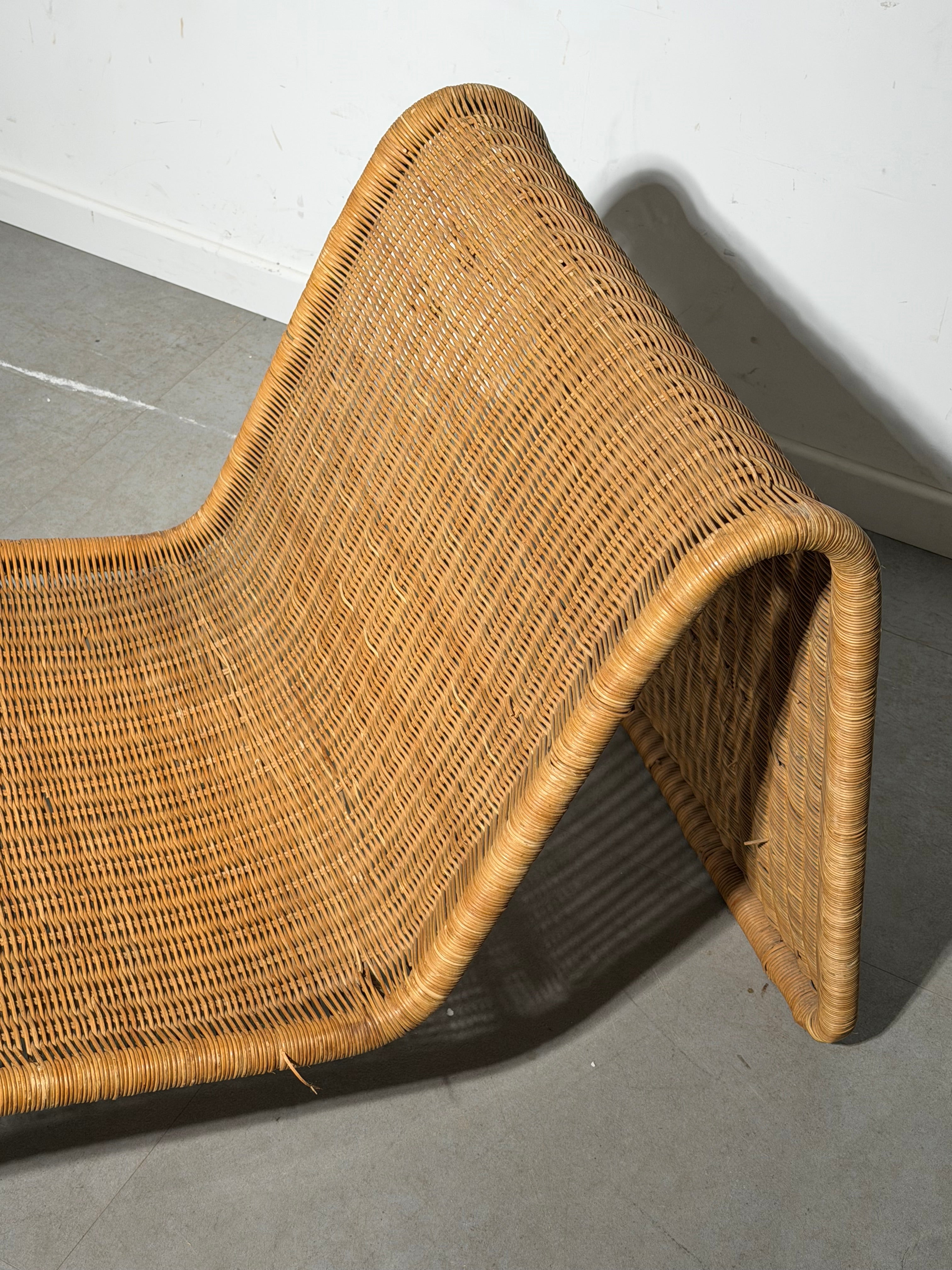 1960s Tito Agnoli Rattan Lounge Chair for Bonacina