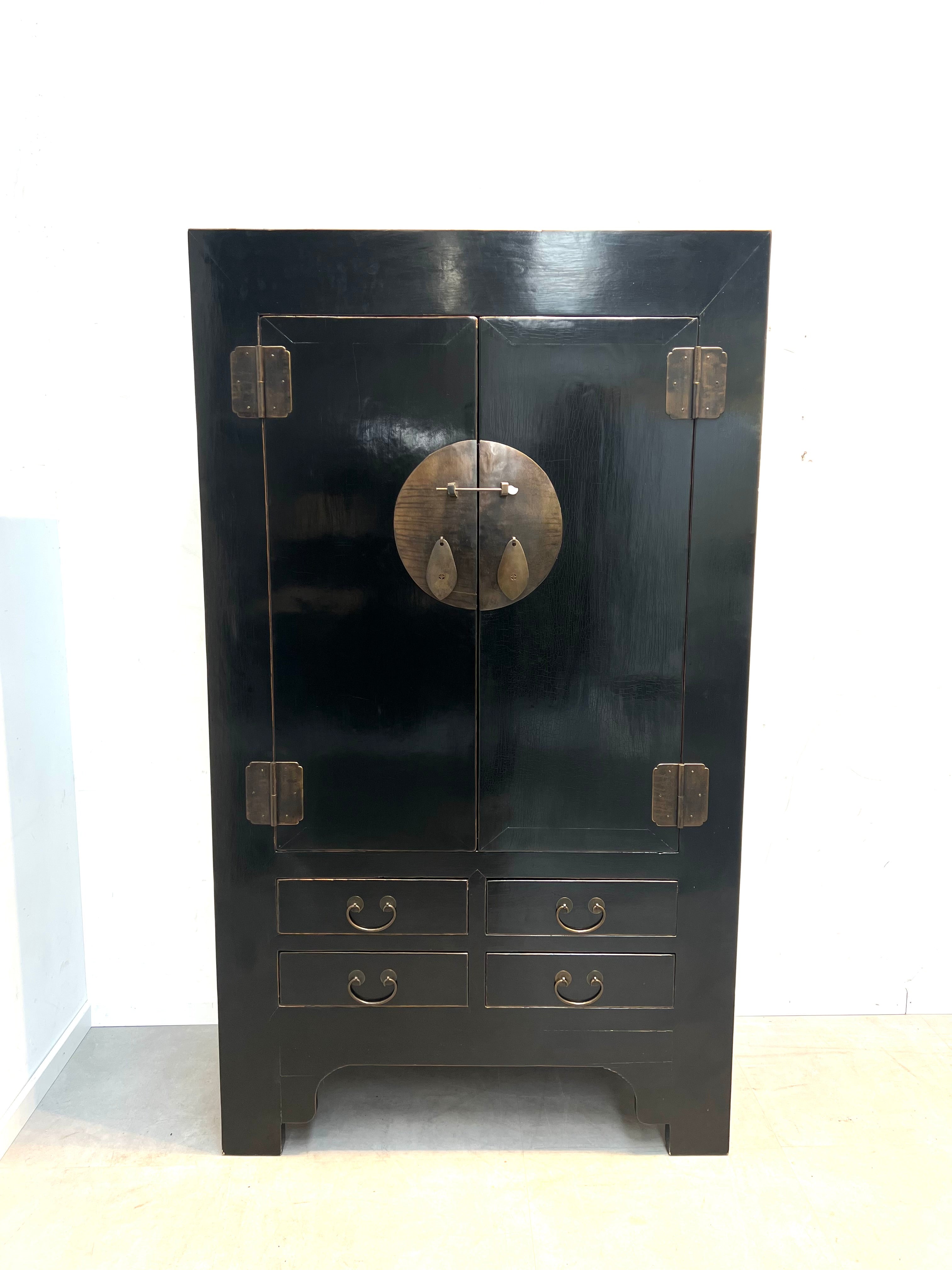 Chinese Black Lacquer Cabinet