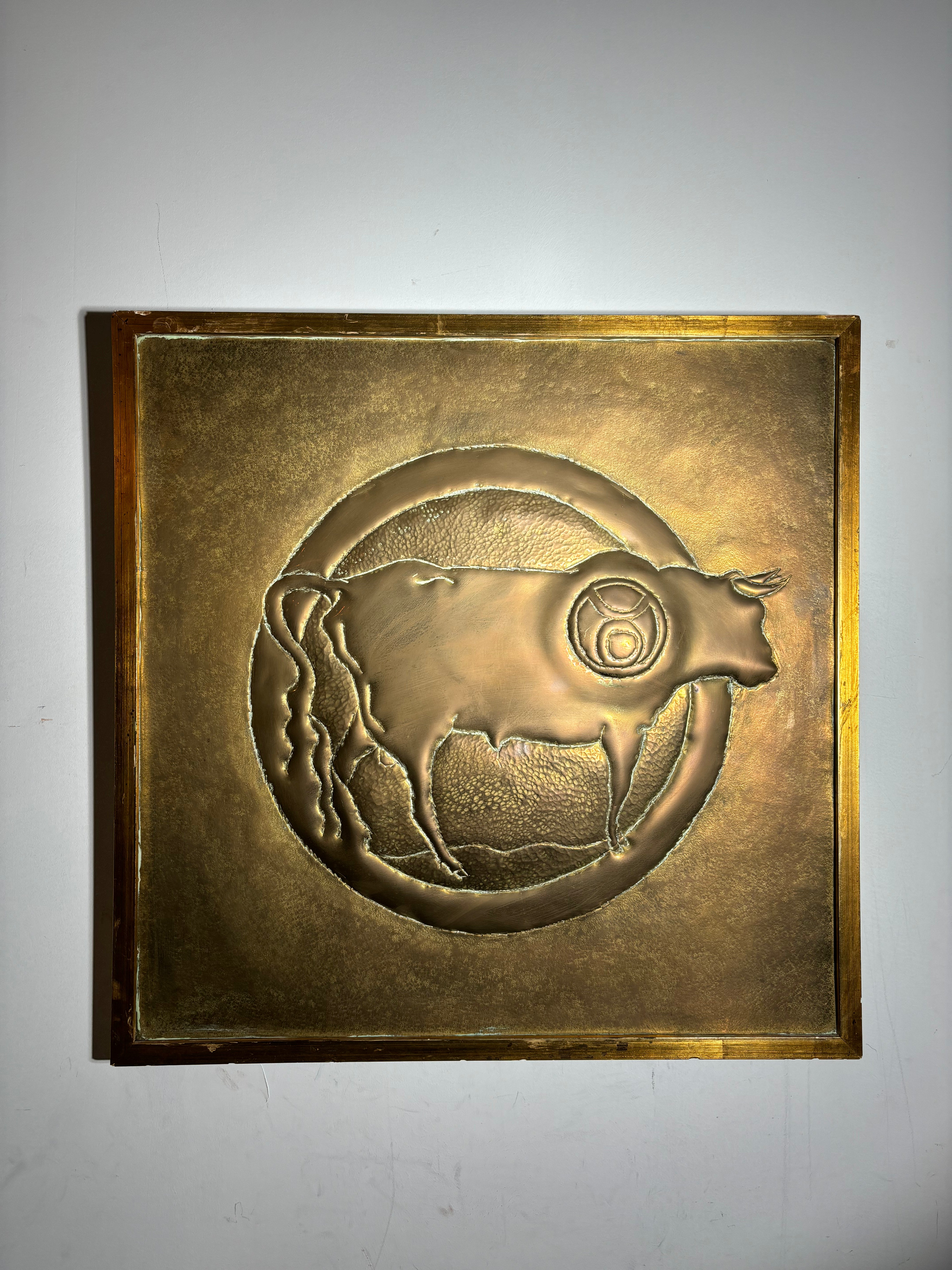 1970’s brass etched Bull