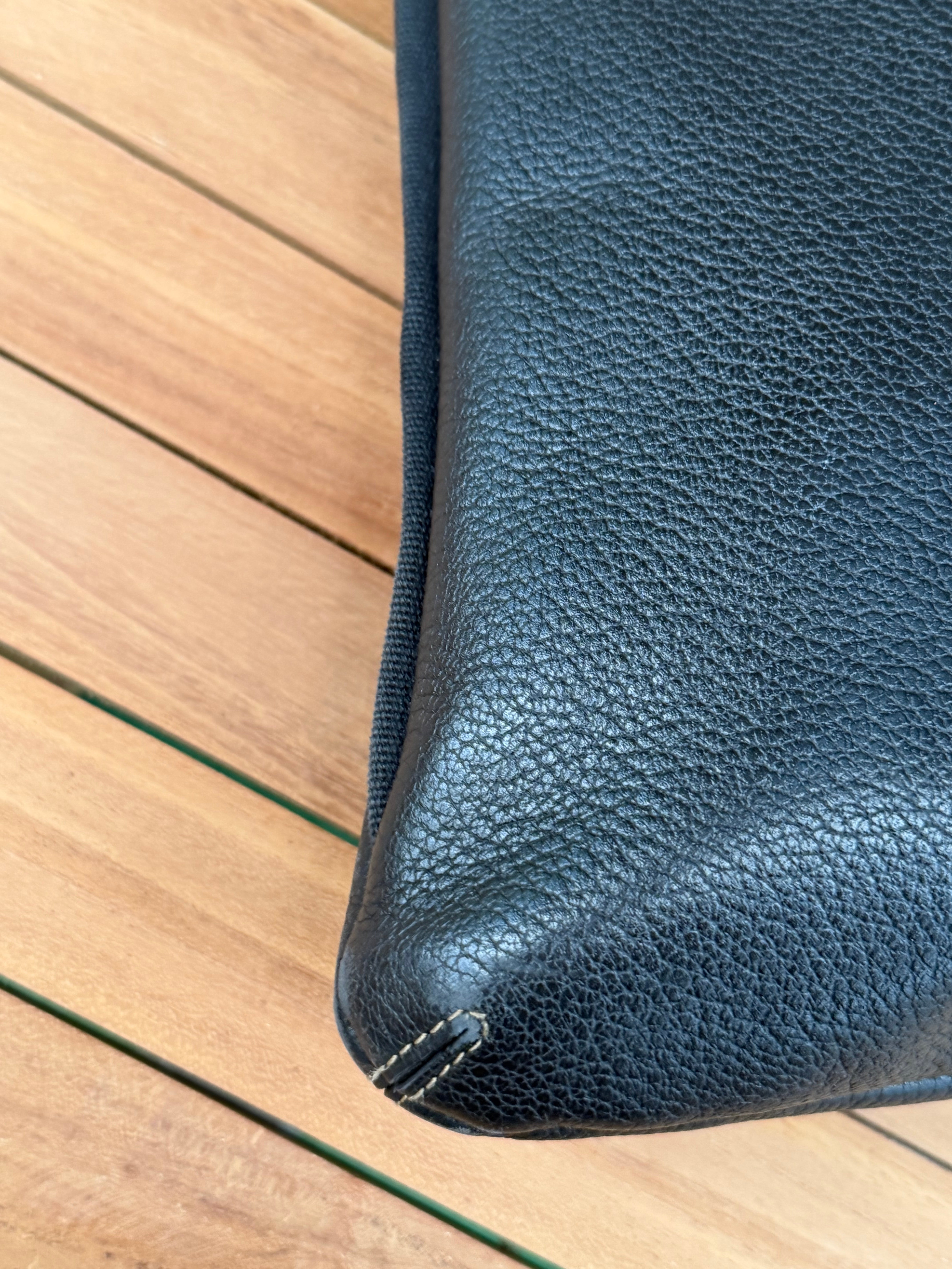 Vintage Delvaux Black Leather Crossbody Bag