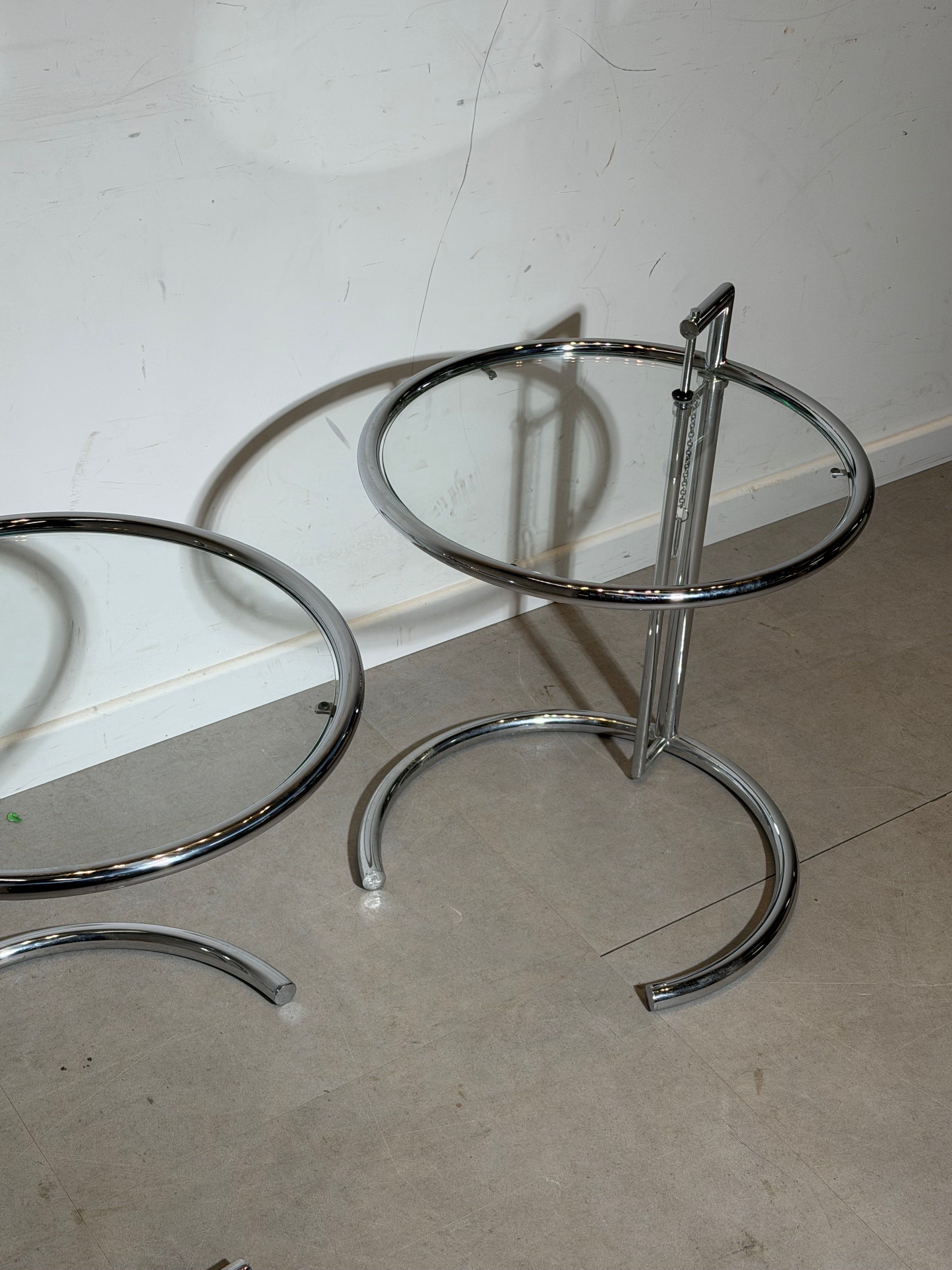 Vintage adjustable chrome side table – height adjustable – price per piece