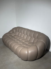 Roche Bobois Bubble Sofa – Limited Edition Taupe Leather by Sacha Lakic