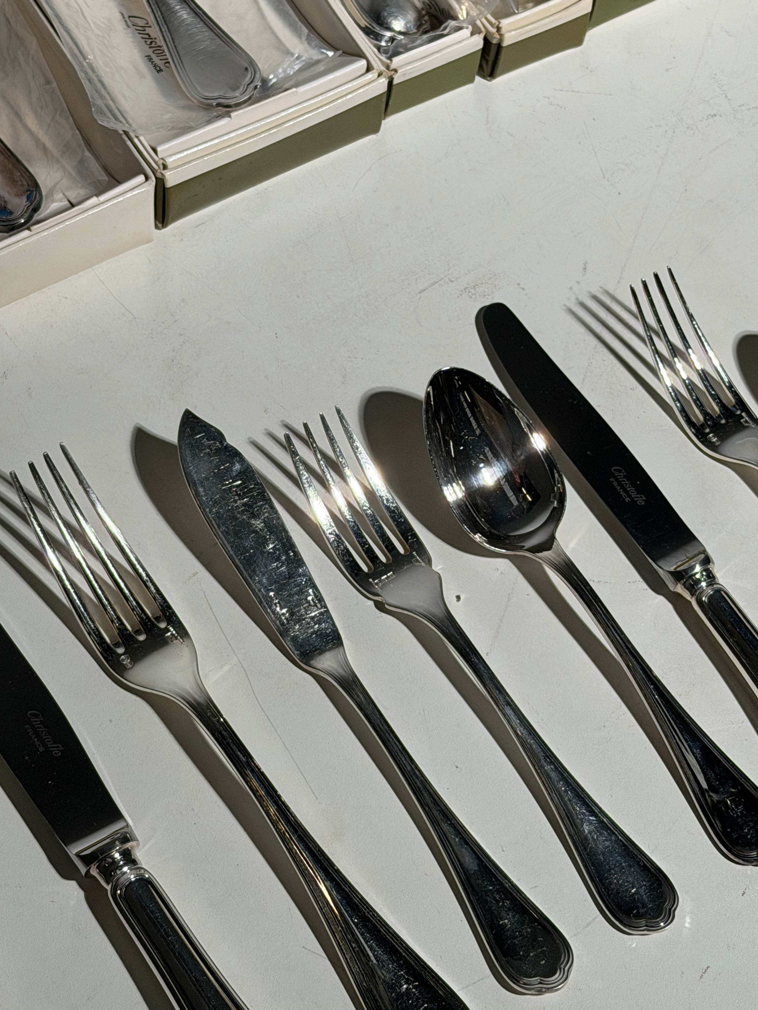 Christofle “Spatours” 144-Piece Flatware Set — New in Original Boxes