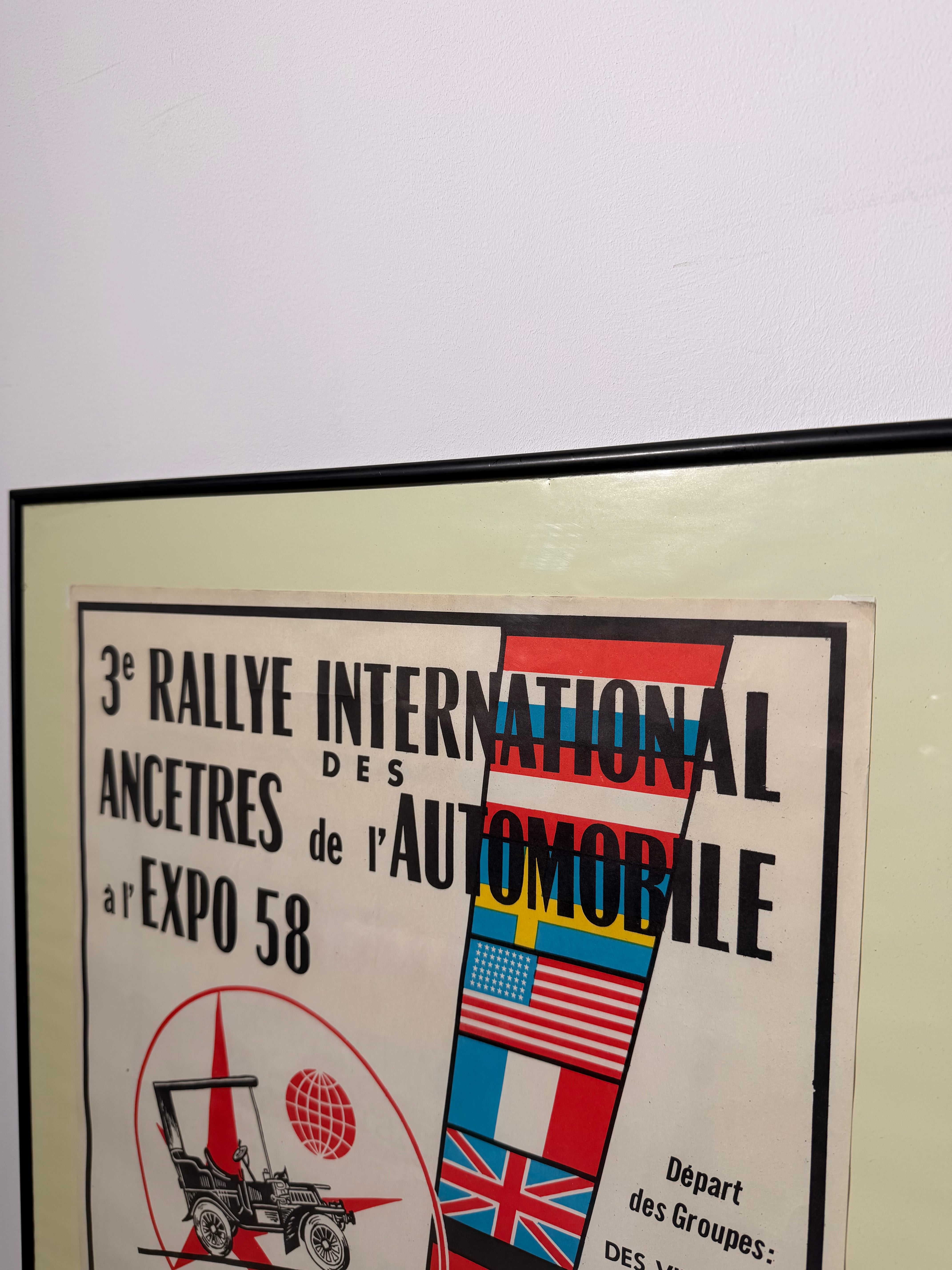 Original 1958 Expo 58 Poster – 3e Rallye International des Ancêtres de l’Automobile