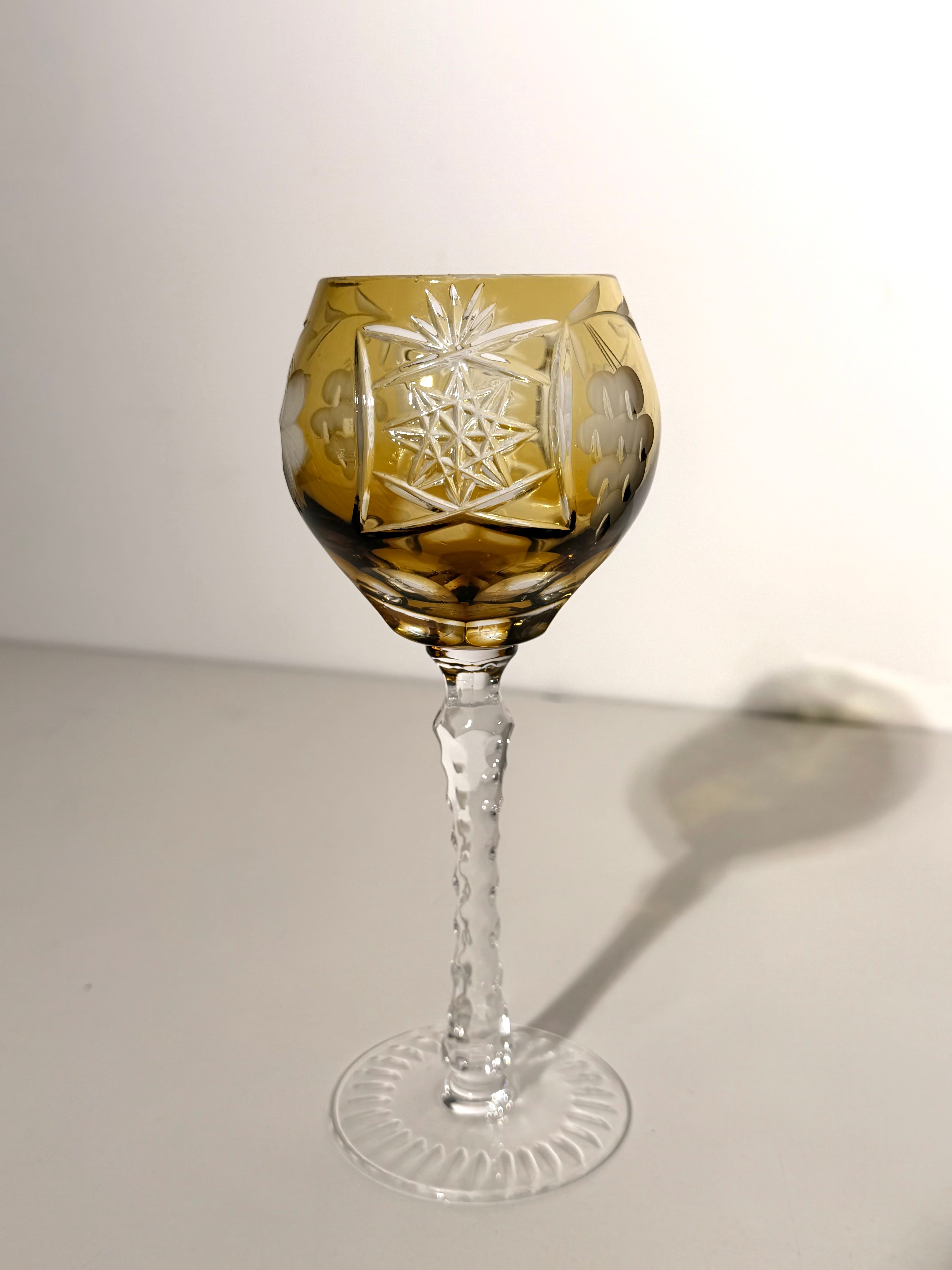 Set of 6 Cut Crystal Wine Glasses