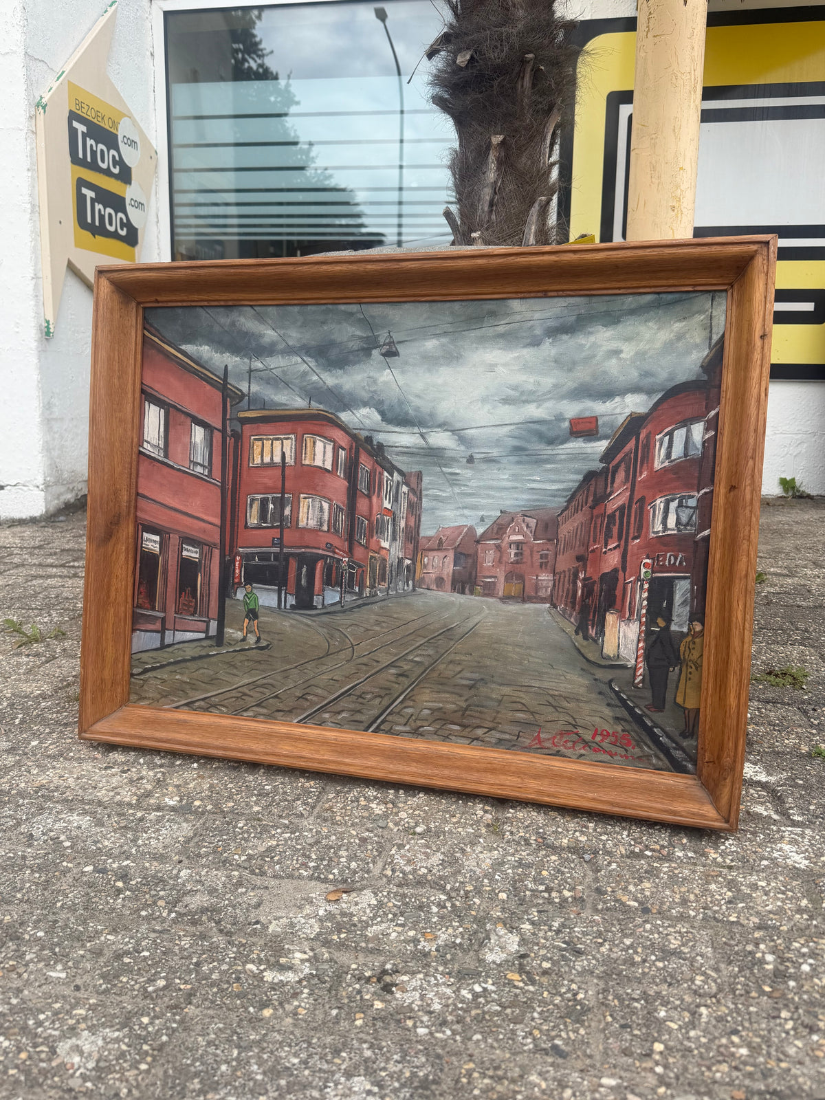 Diestsesteenweg, Leuven – Signed Oil on Canvas, 1955