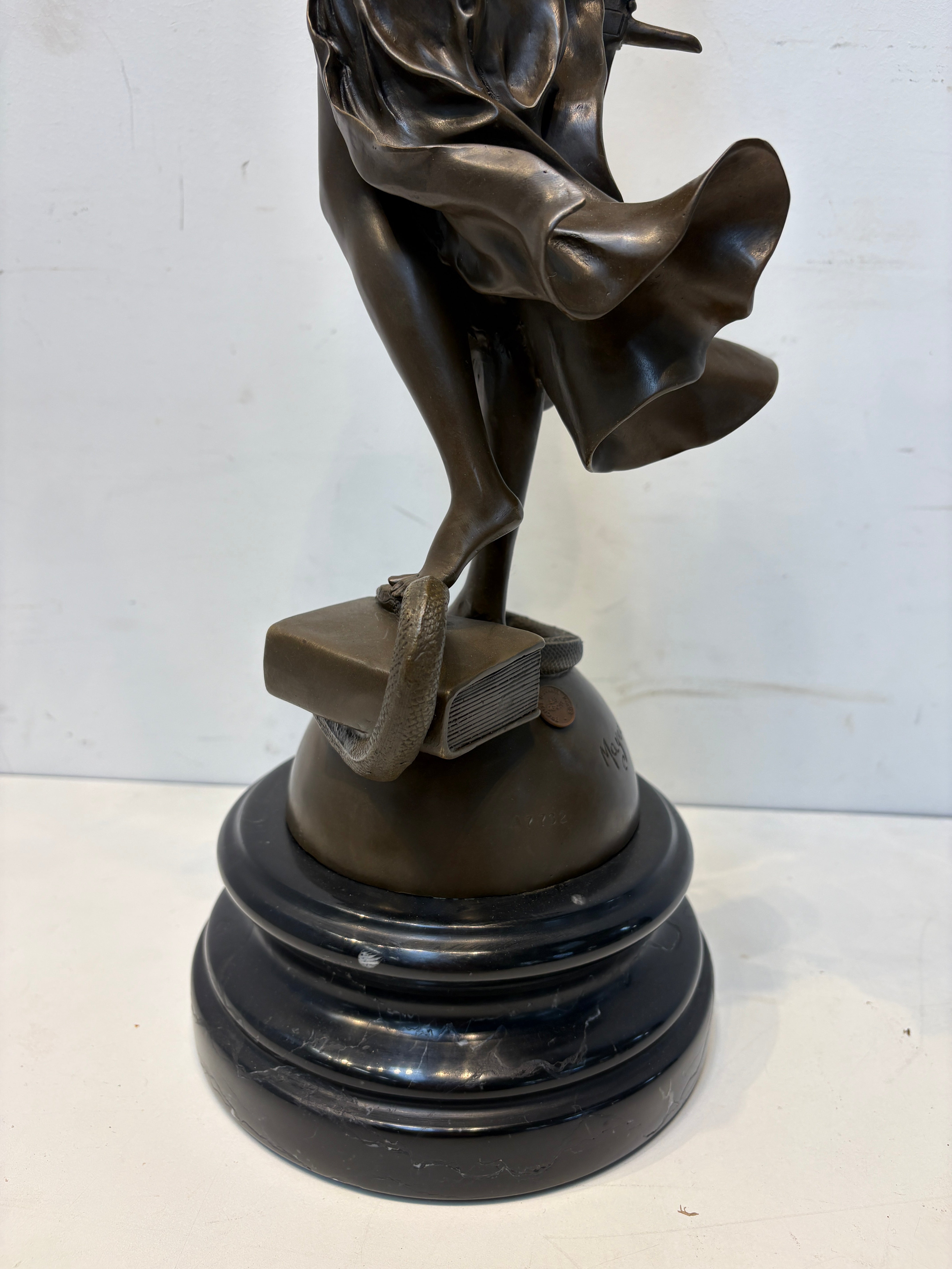 Bronze Sculpture “Lady Justice” – Allegorical Figure with Scales & Sword