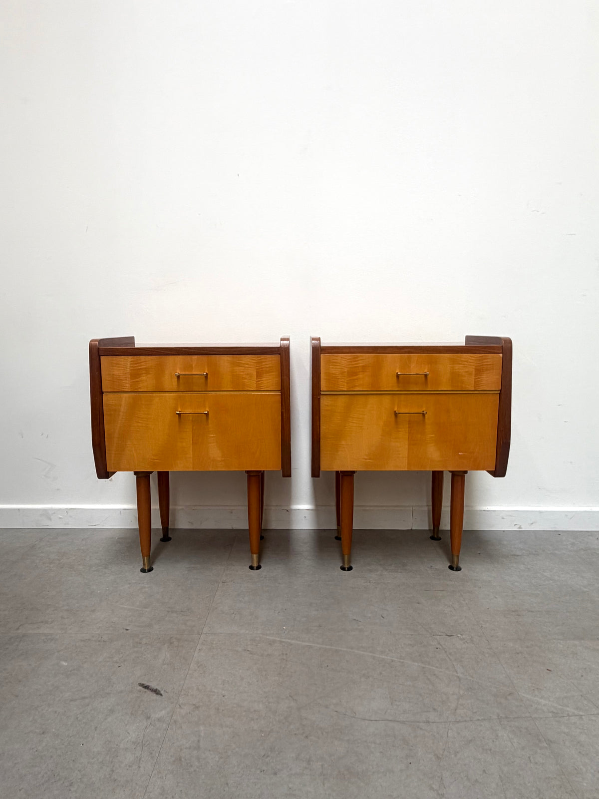 Mid-Century Modern Two-Tone Bedside Table, 1950s–60s