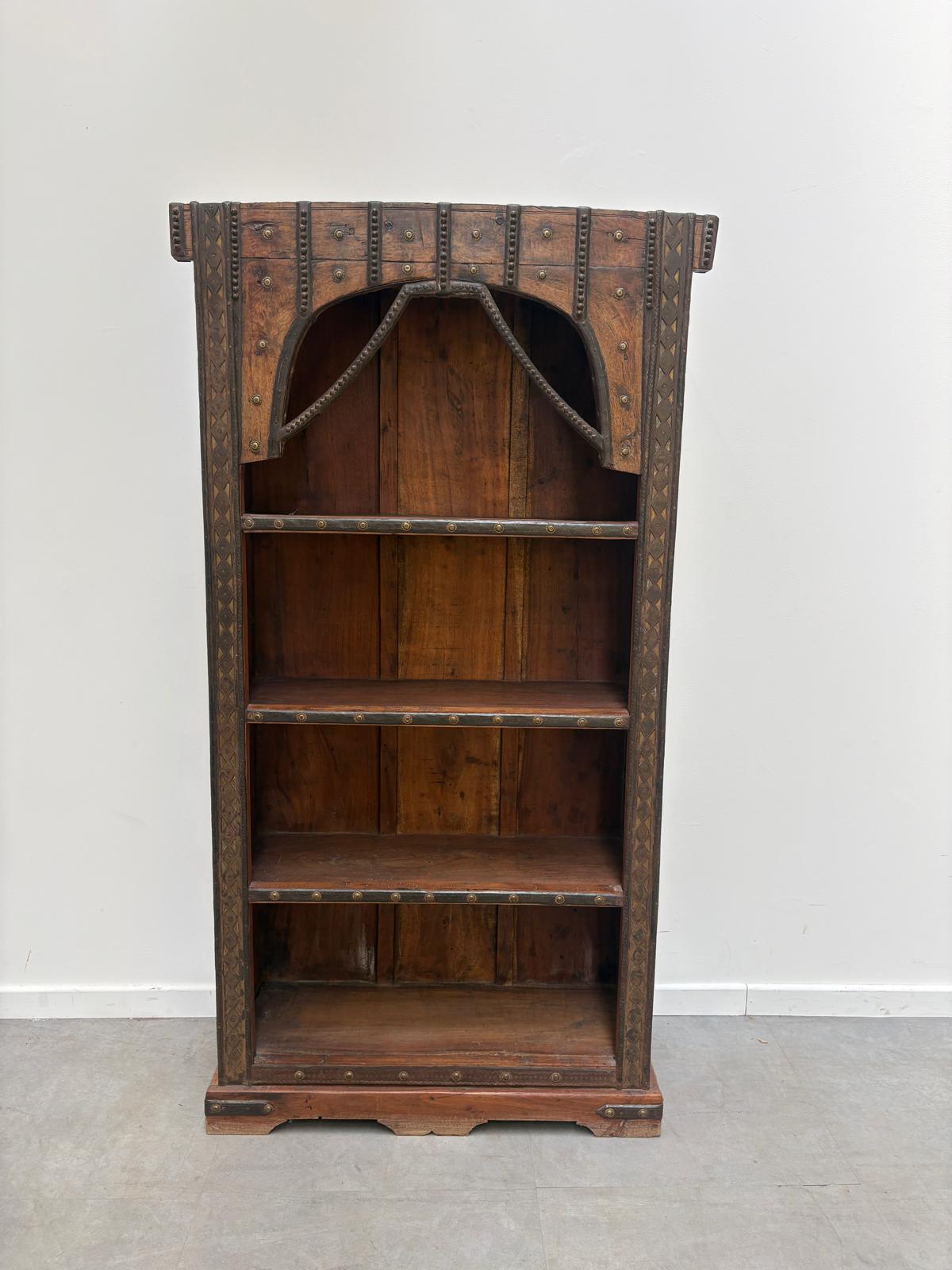 Antique Indian Carved Wooden Bookcase