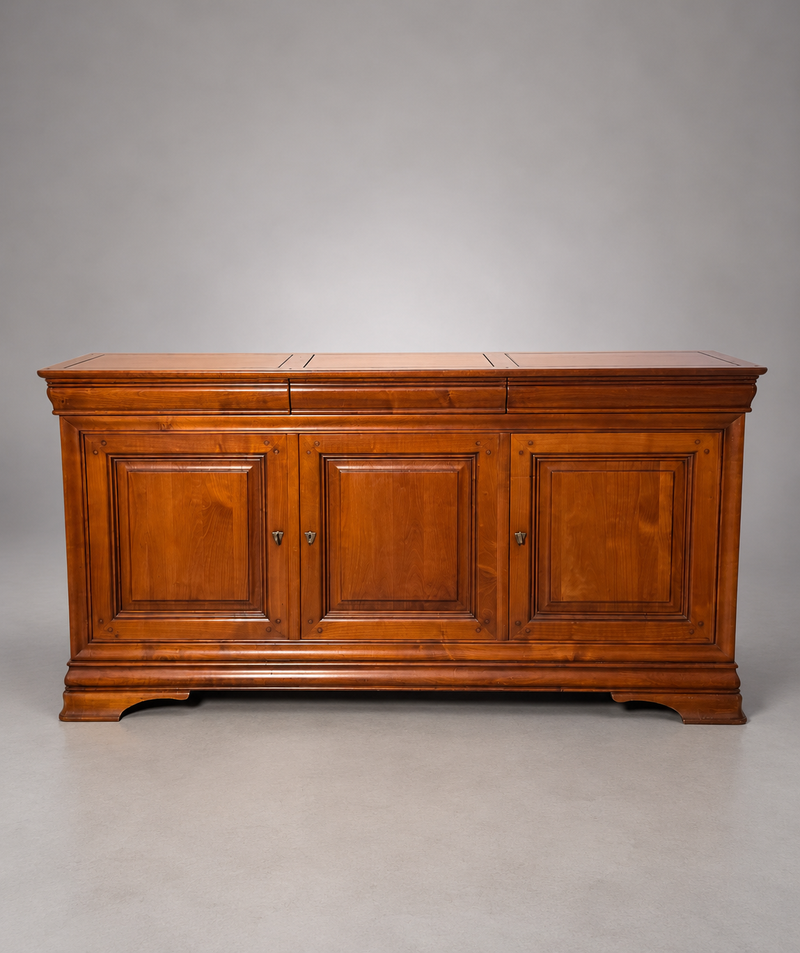 French Cherrywood Three-Door Sideboard