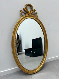 Antique oval gold cut mirror