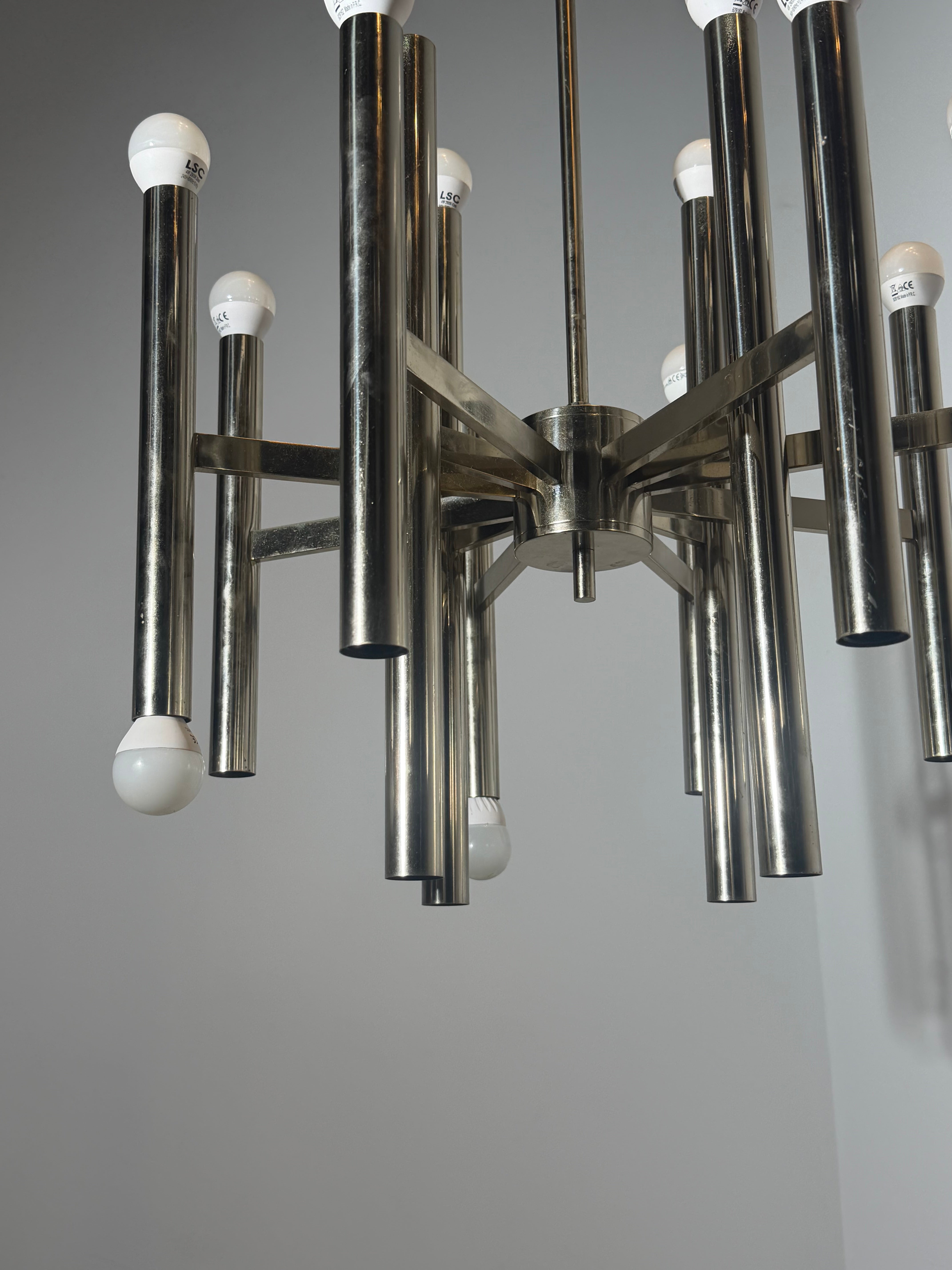 Vintage Sciolari Chrome Chandelier – 1970s