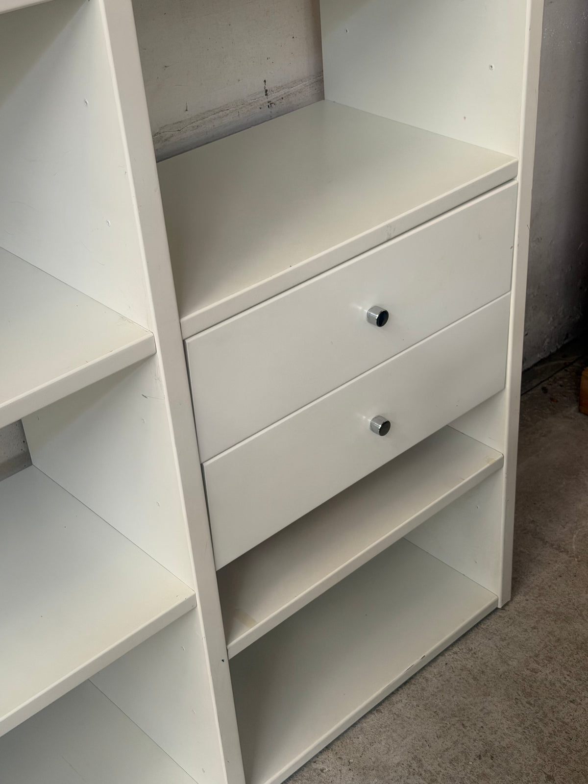 Interlübke Open Bookcase – White Modular Shelving System