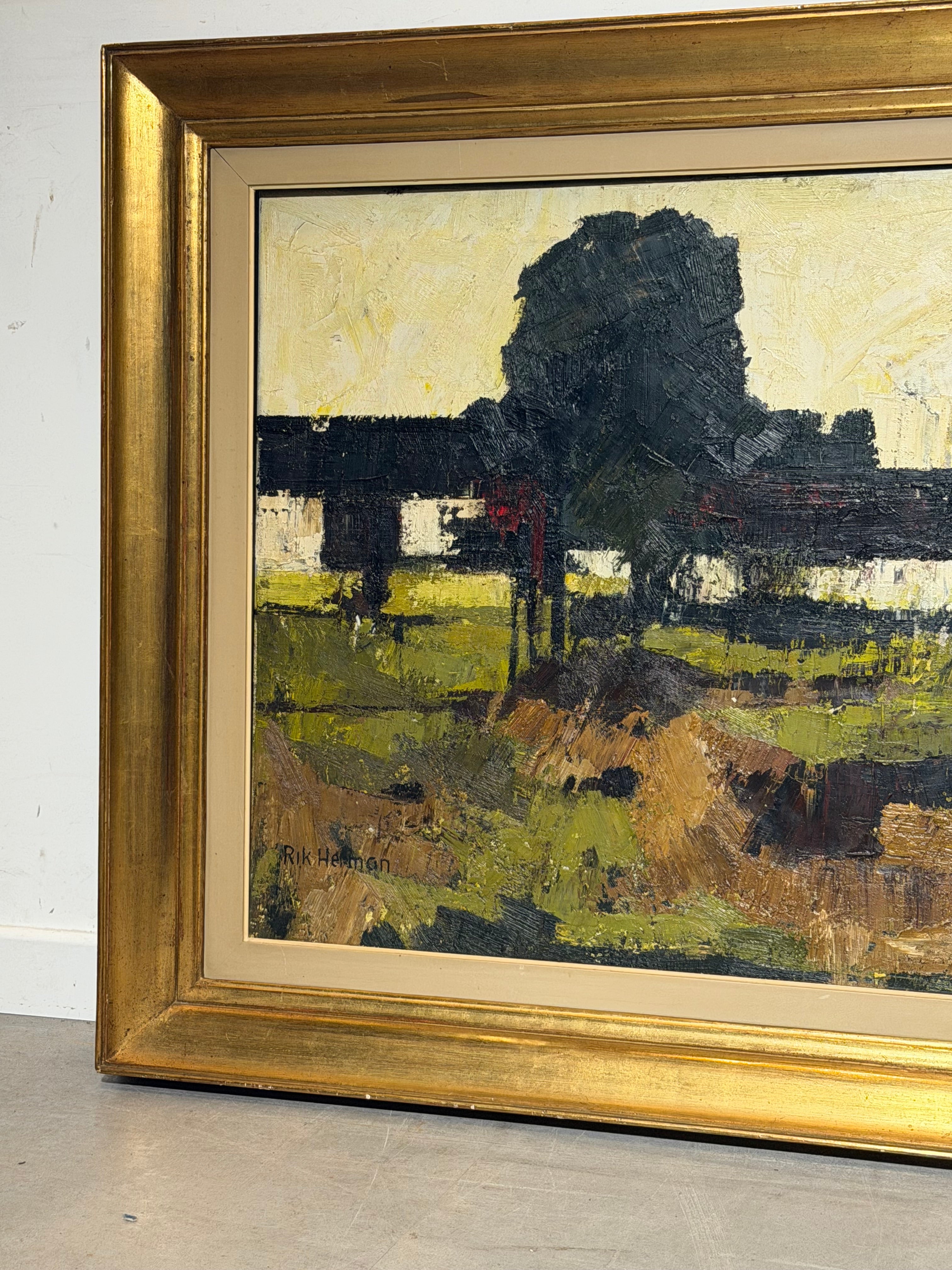 Rik Herman – Expressionist Landscape Painting – Oil on Canvas – 130 x 82 cm